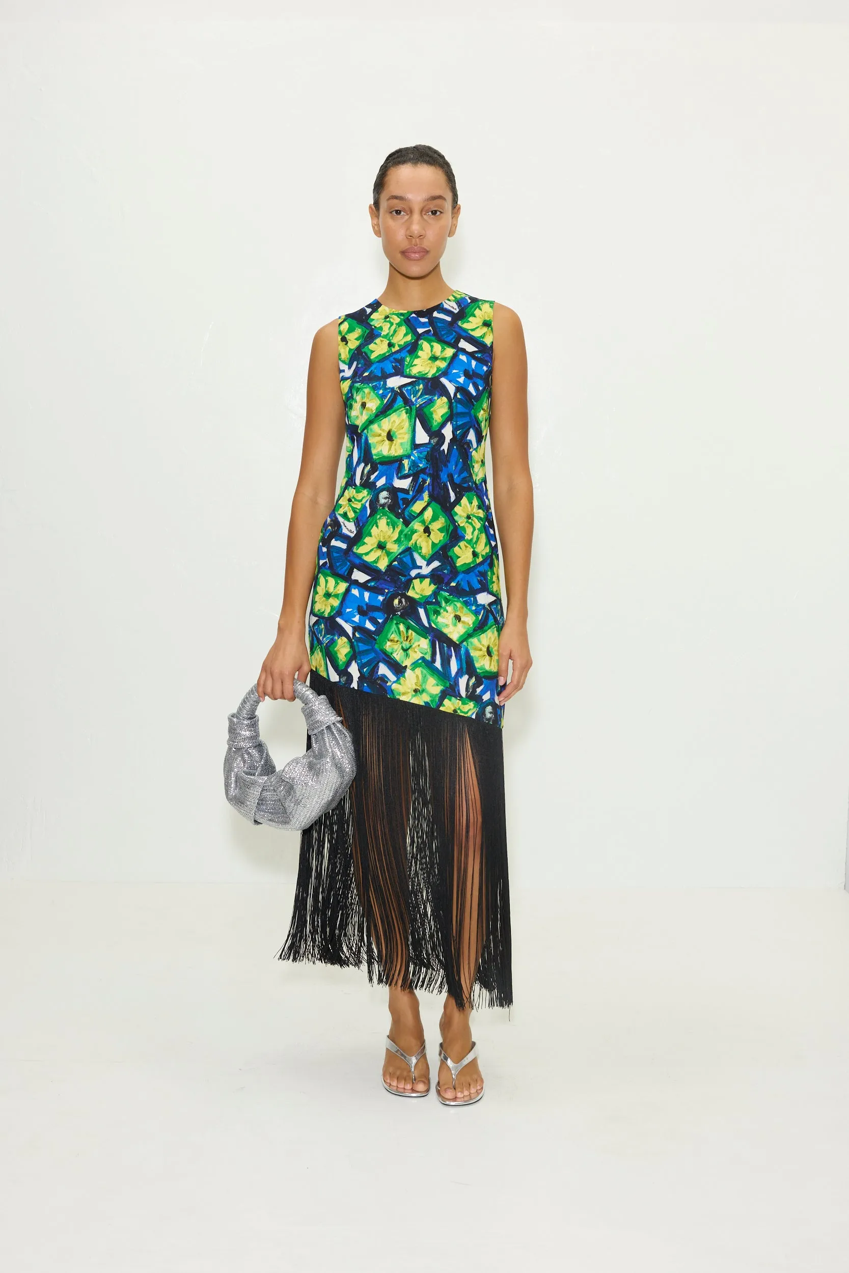 Casablanca Fringe Dress in Small Abstract Floral sold by Simon Miller product image thumbnail 5
