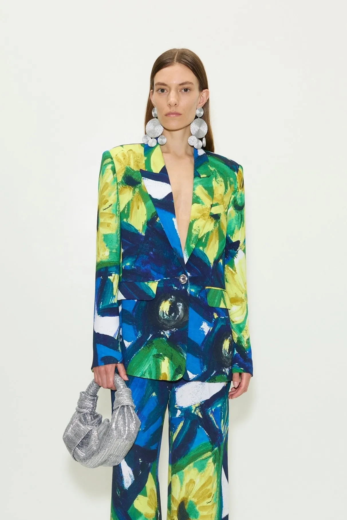 Lennox Crepe Jacket in Large Abstract Floral sold by Simon Miller product image thumbnail 3
