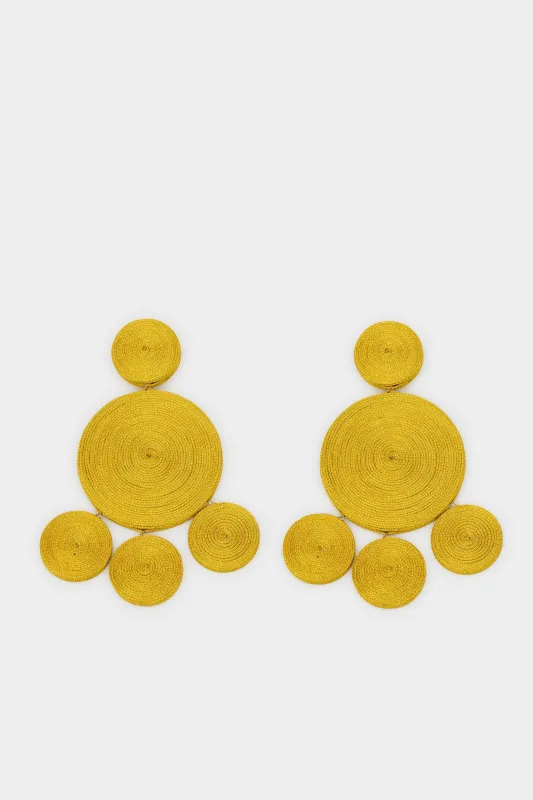 Raffia Deco Earring In Lurex Star Gold sold by Simon Miller
