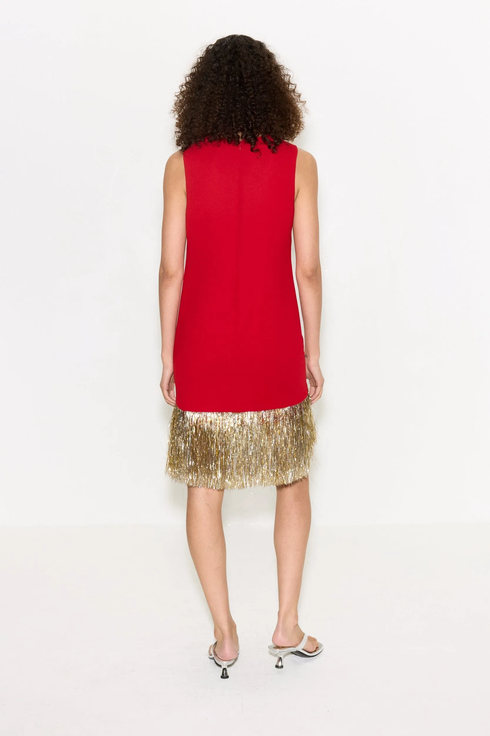 Bowie Fringe Mini Dress In Lucky Red sold by Simon Miller product image thumbnail 5