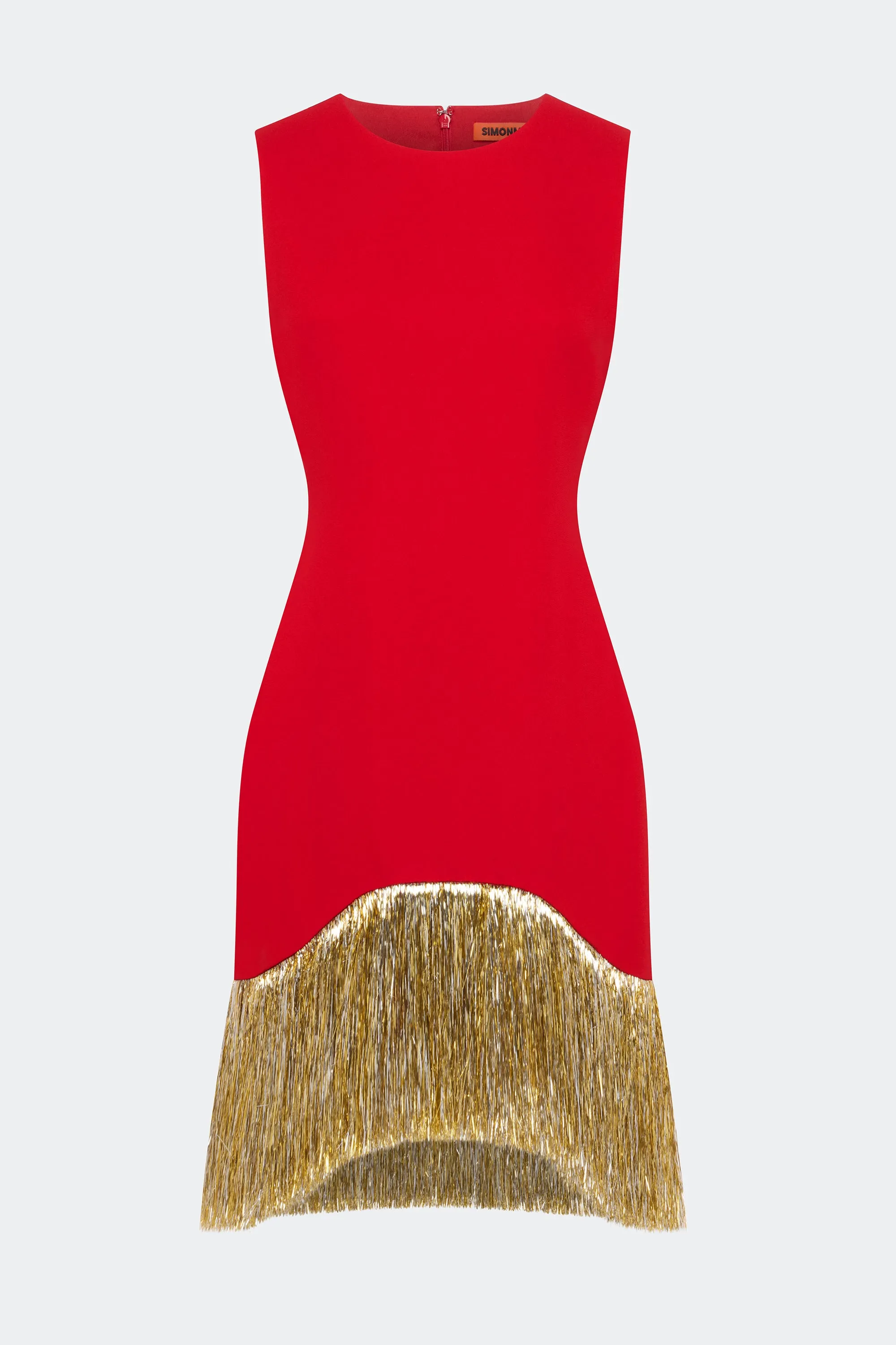Bowie Fringe Mini Dress In Lucky Red sold by Simon Miller