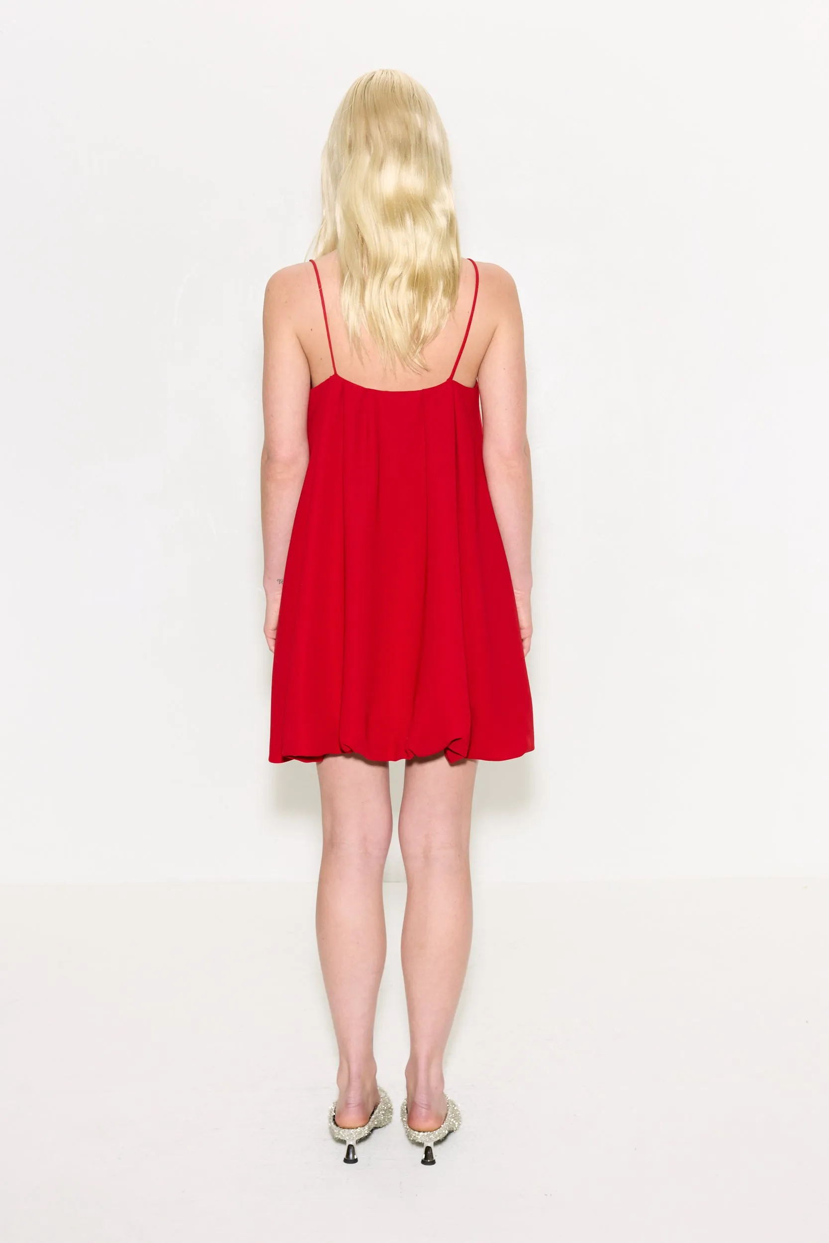 Cleo Crepe Mini Dress In Lucky Red sold by Simon Miller product image thumbnail 3