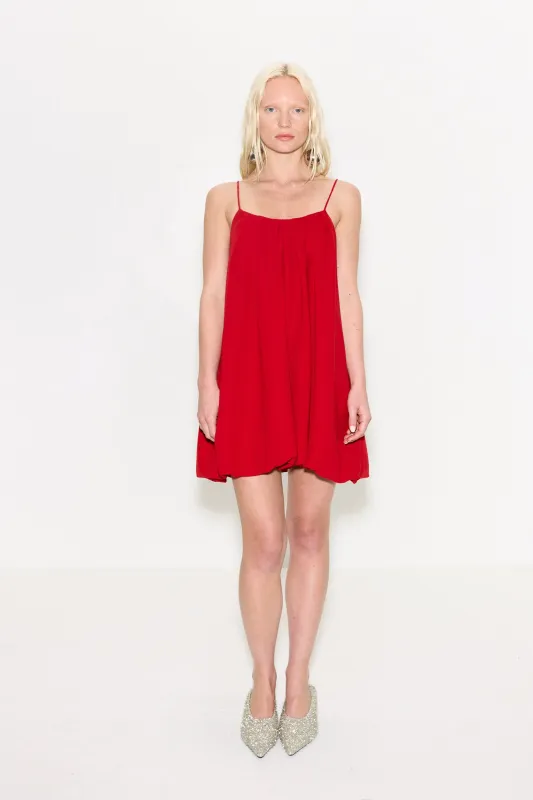 Cleo Crepe Mini Dress In Lucky Red sold by Simon Miller