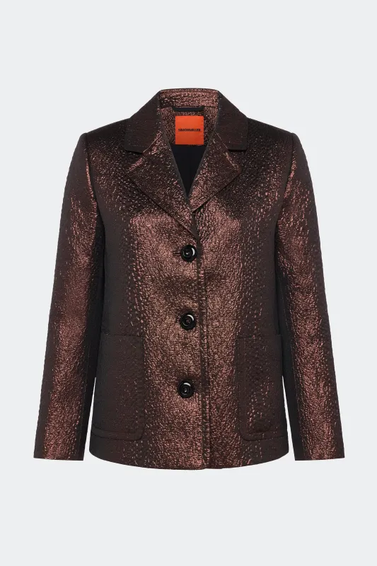 Hutton Metallic Jacket In Bronze sold by Simon Miller