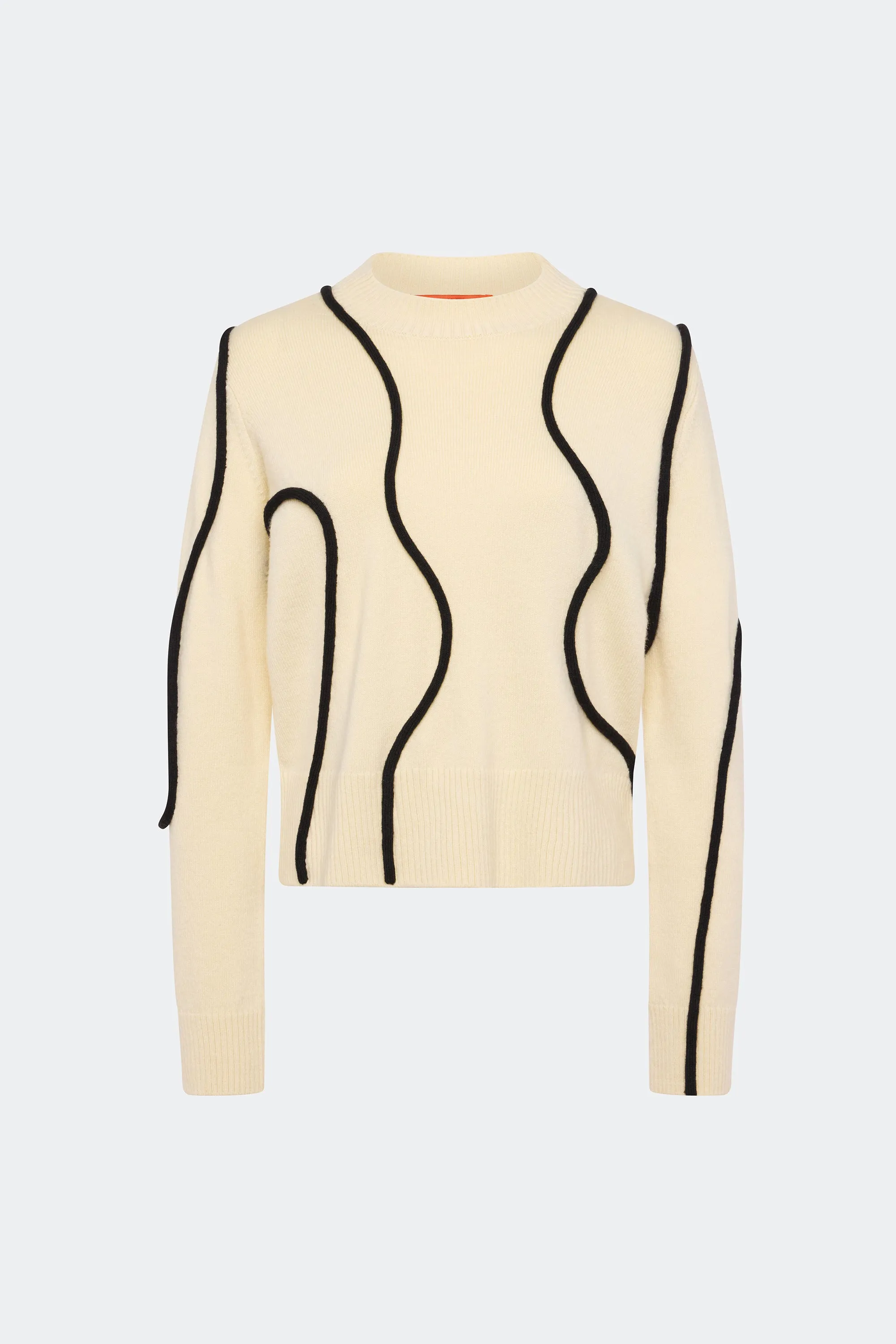 Cher Wool Squiggle Sweater In Bone/Black sold by Simon Miller product image thumbnail 2