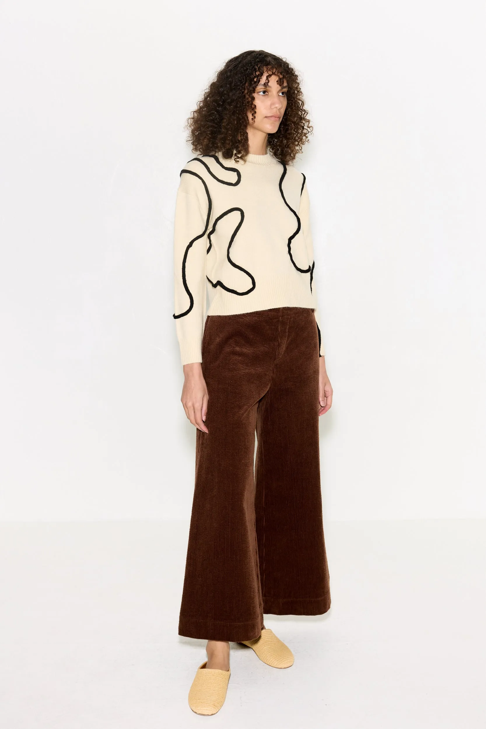 Cher Wool Squiggle Sweater In Bone/Black sold by Simon Miller product image thumbnail 4