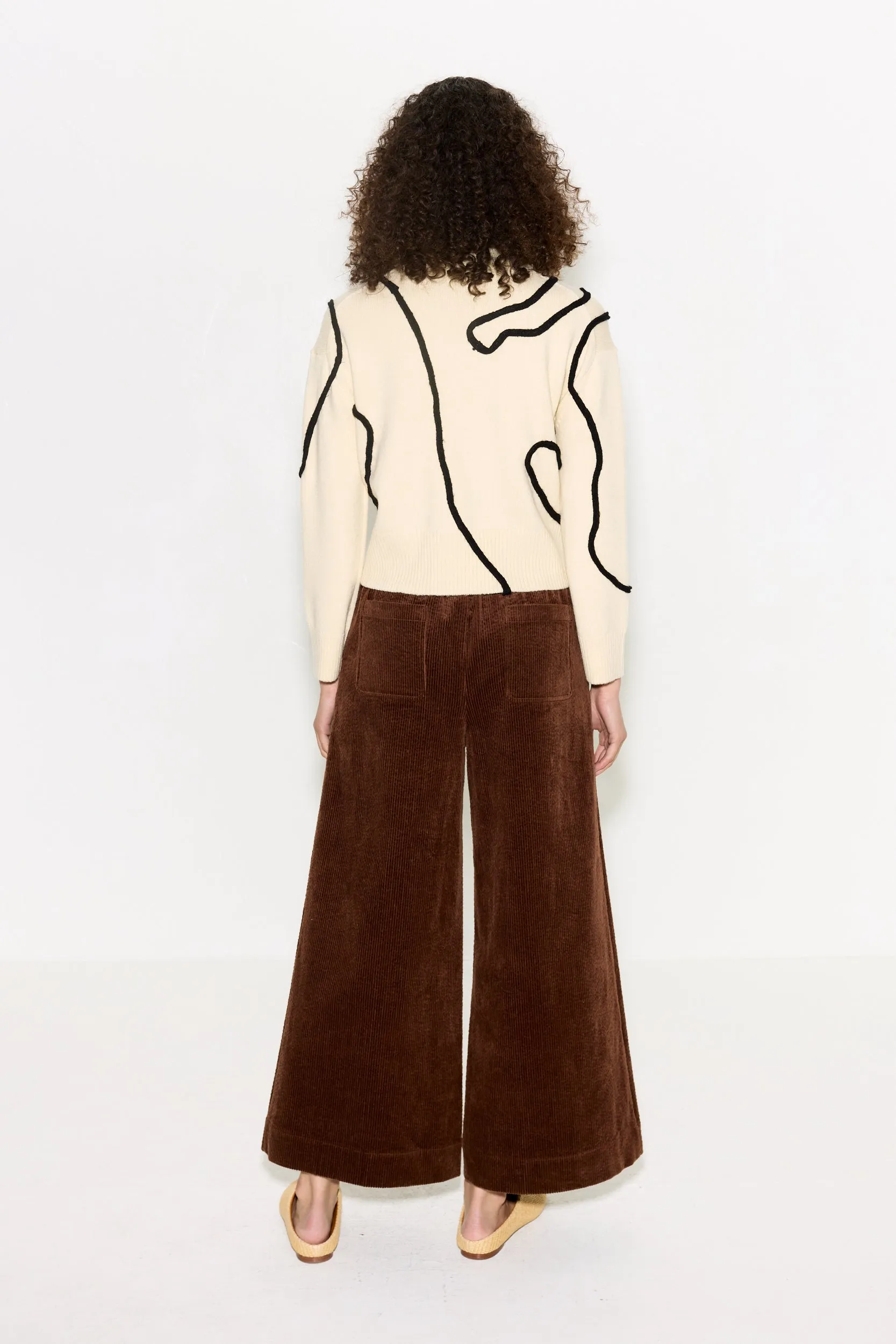 Cher Wool Squiggle Sweater In Bone/Black sold by Simon Miller product image thumbnail 5