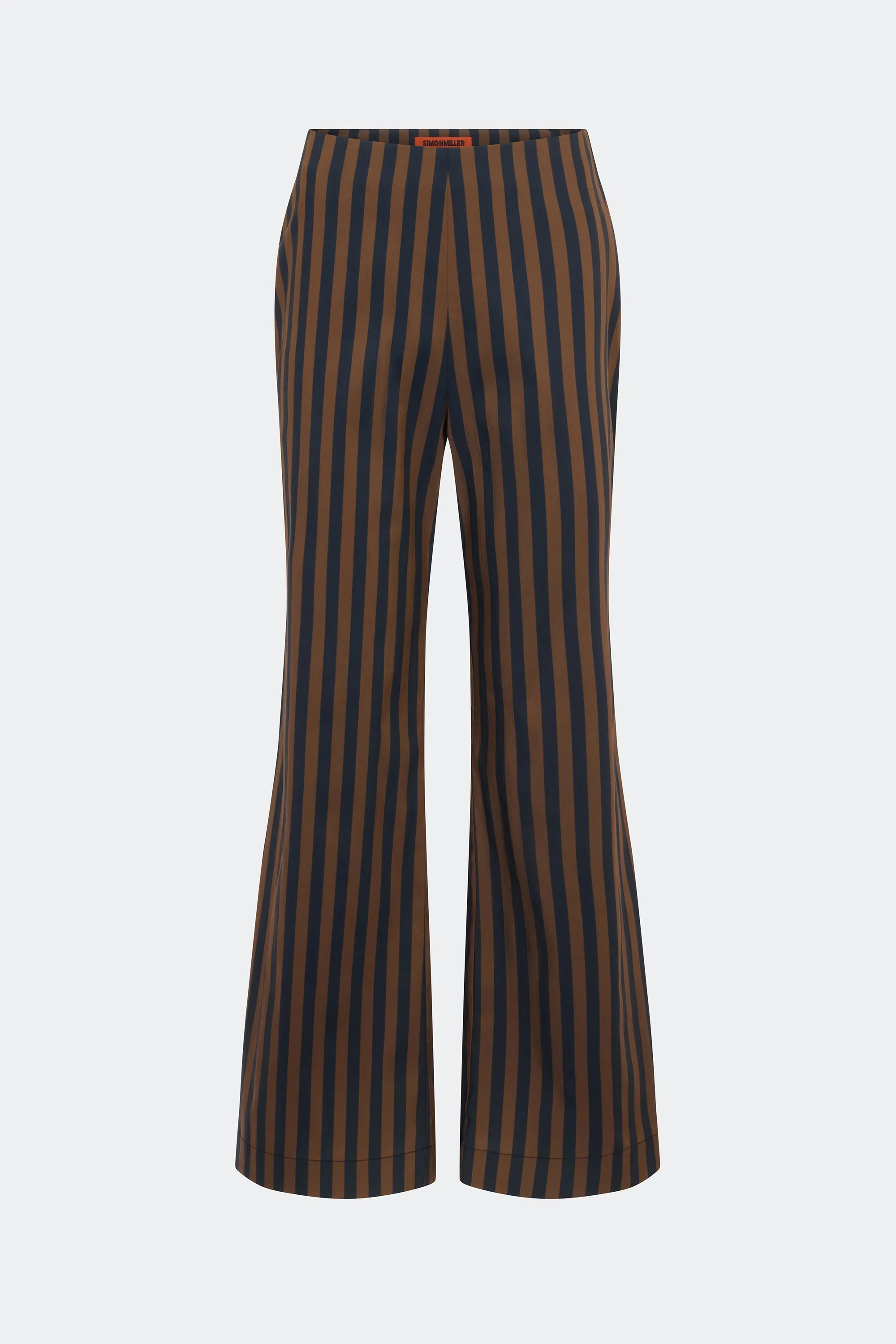 Pia Poplin Pant In Black/Choco Brown Stripe sold by Simon Miller product image thumbnail 2