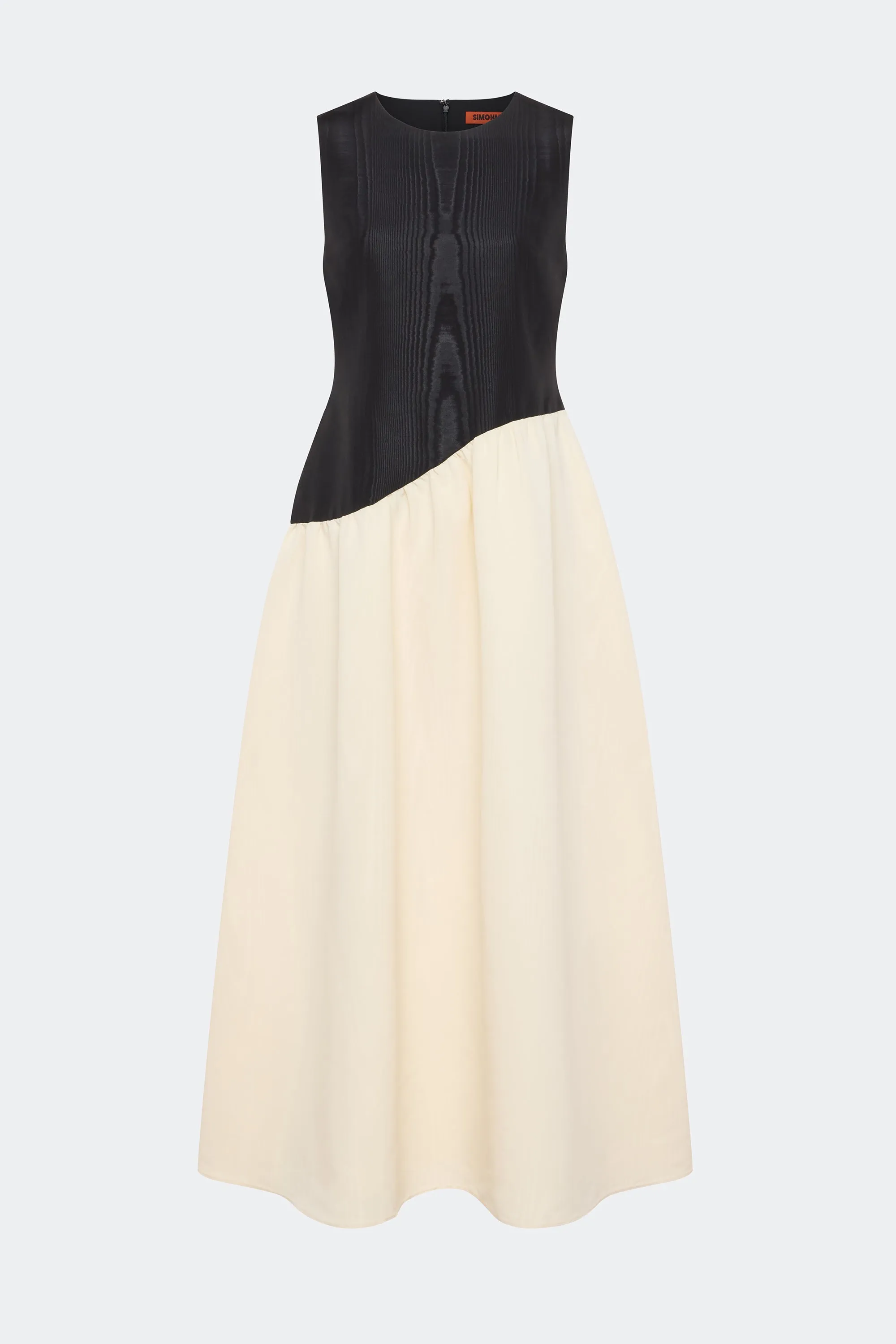 Laurel Moire Midi Dress In Black/Bone sold by Simon Miller product image thumbnail 2