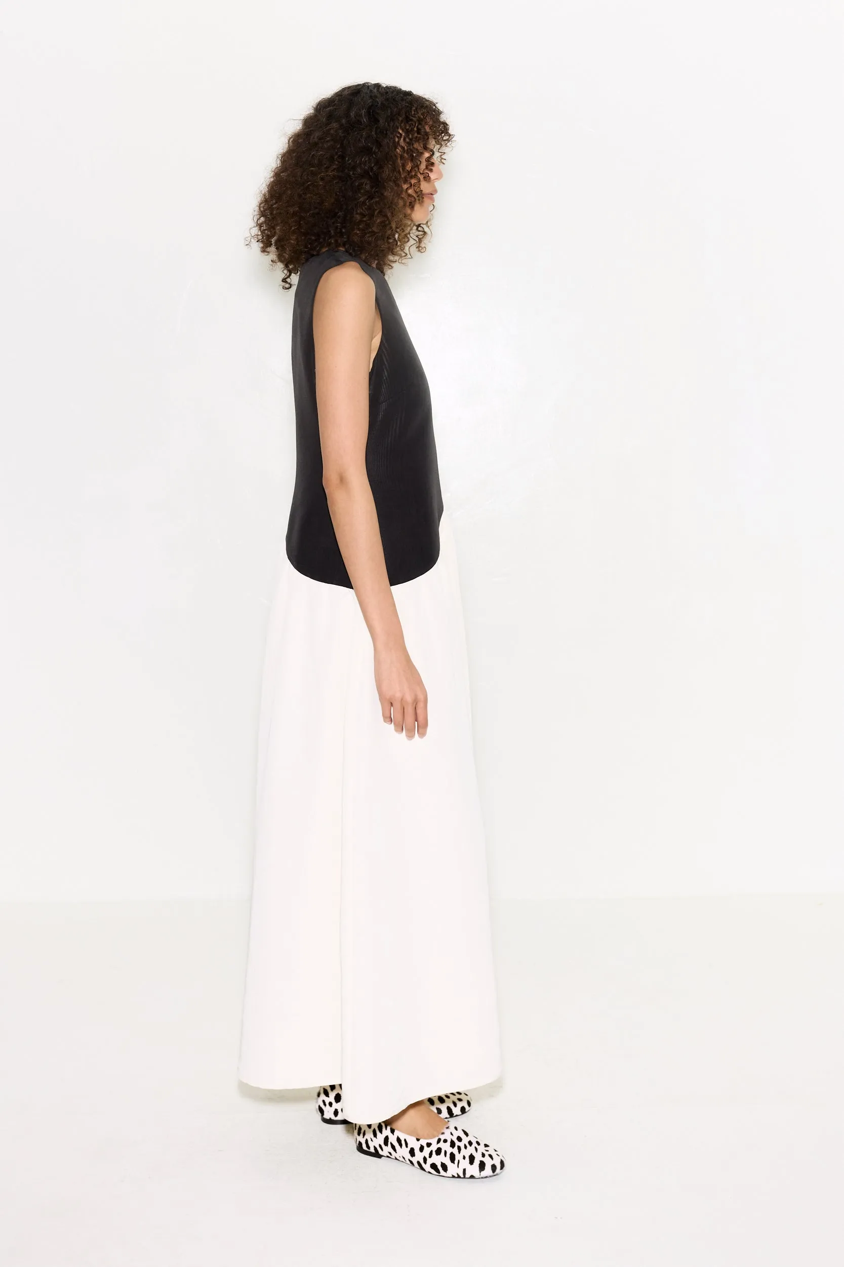 Laurel Moire Midi Dress In Black/Bone sold by Simon Miller product image thumbnail 4