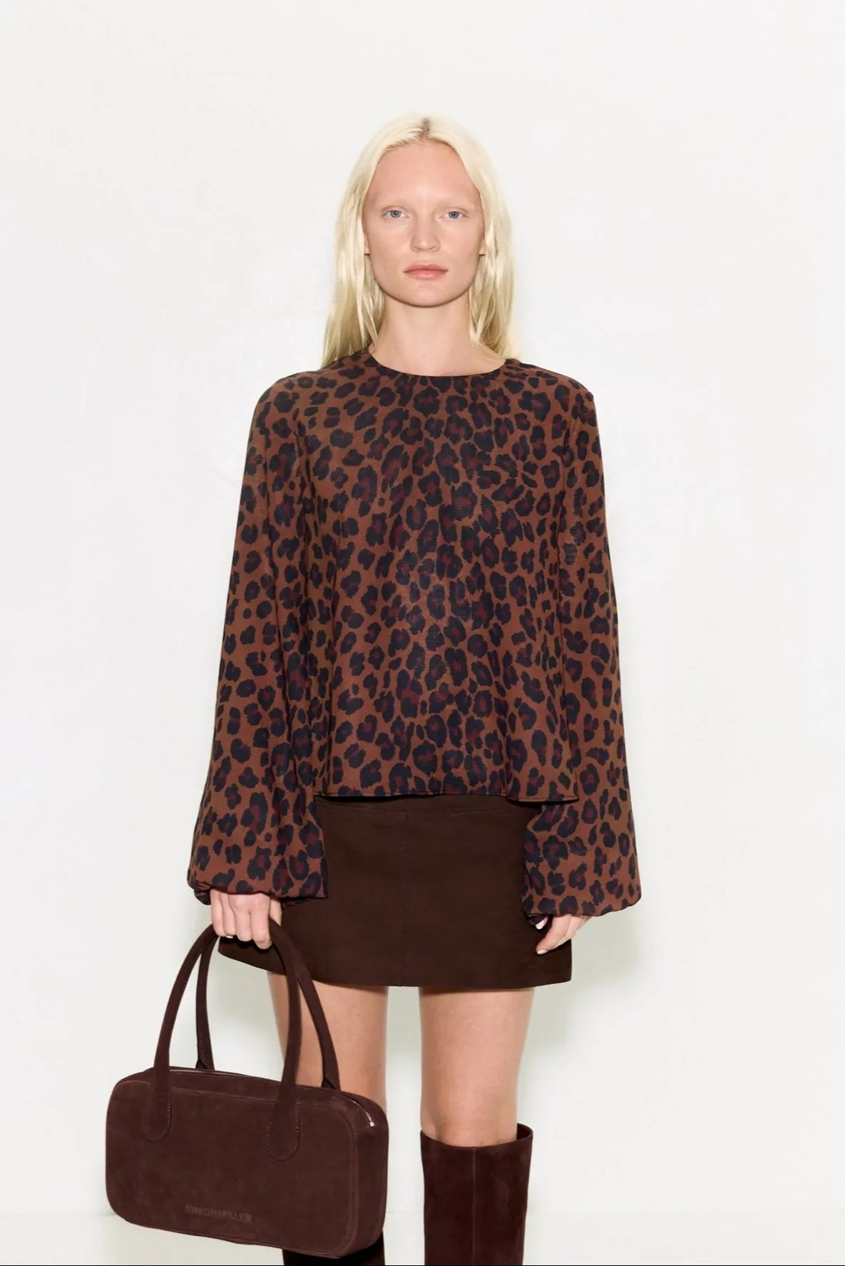 Joplin Chiffon Top In Choco Brown Leopard sold by Simon Miller product image thumbnail 2