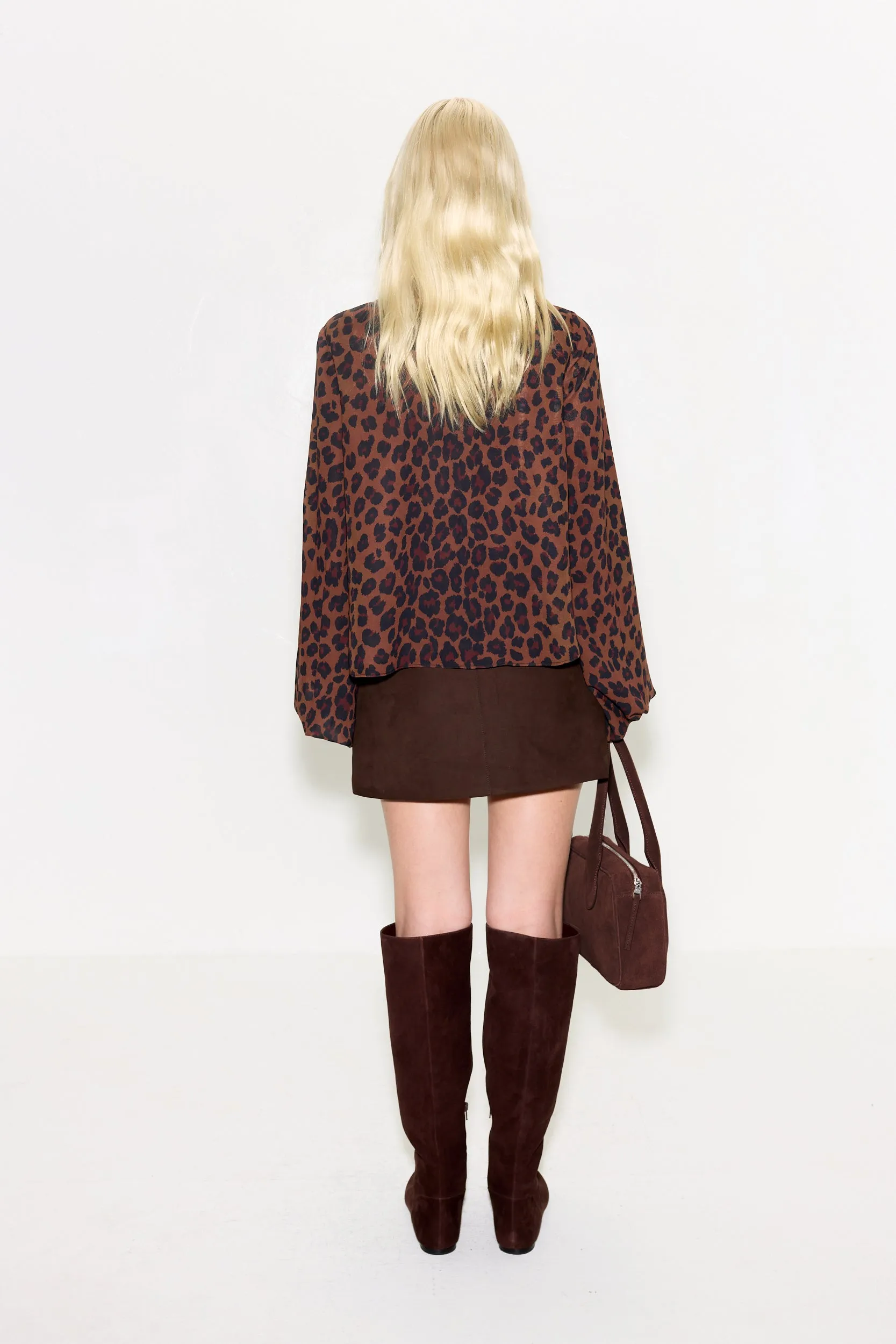 Joplin Chiffon Top In Choco Brown Leopard sold by Simon Miller product image thumbnail 3