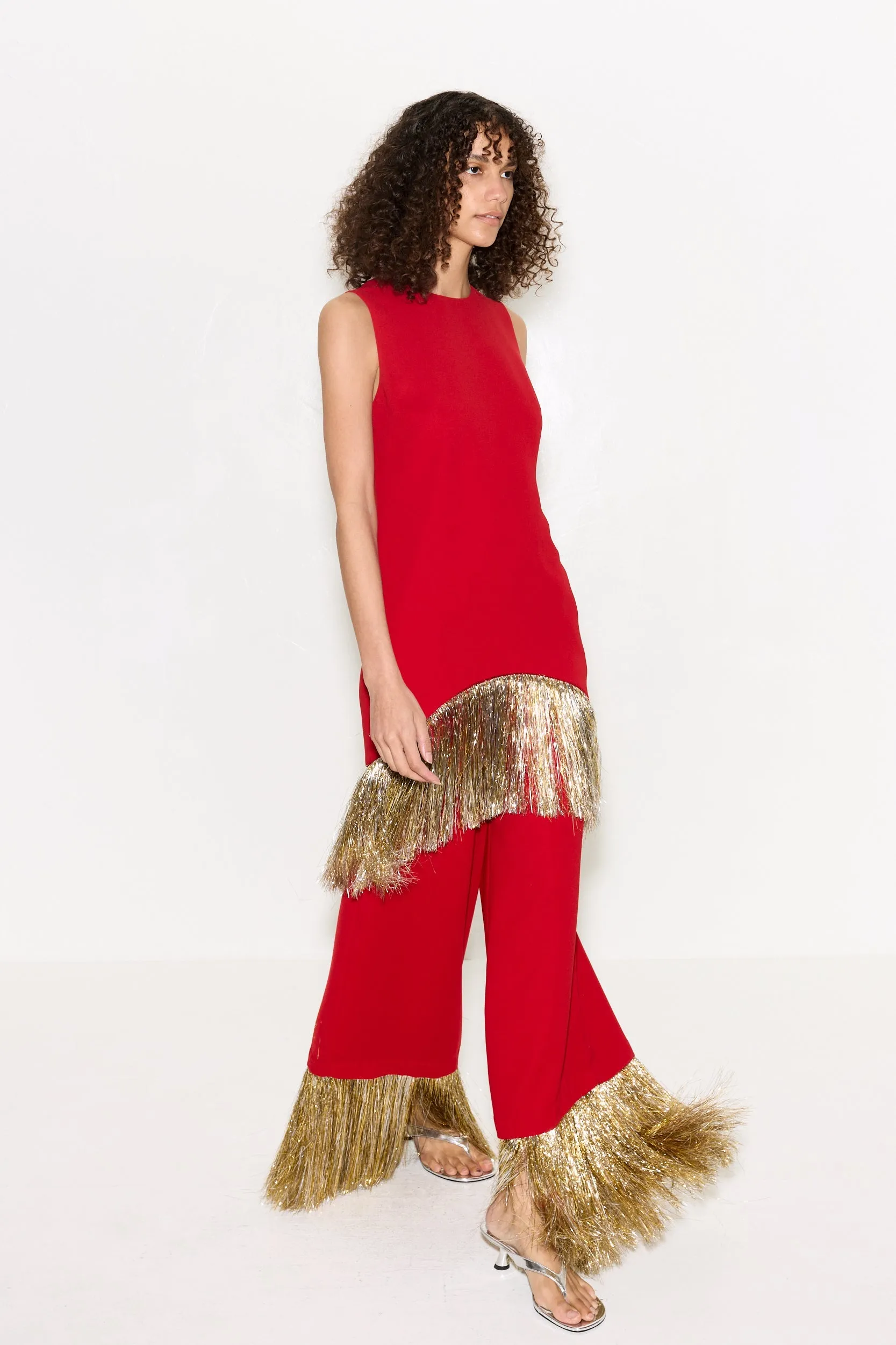 Nella Fringe Pant In Lucky Red sold by Simon Miller product image thumbnail 4