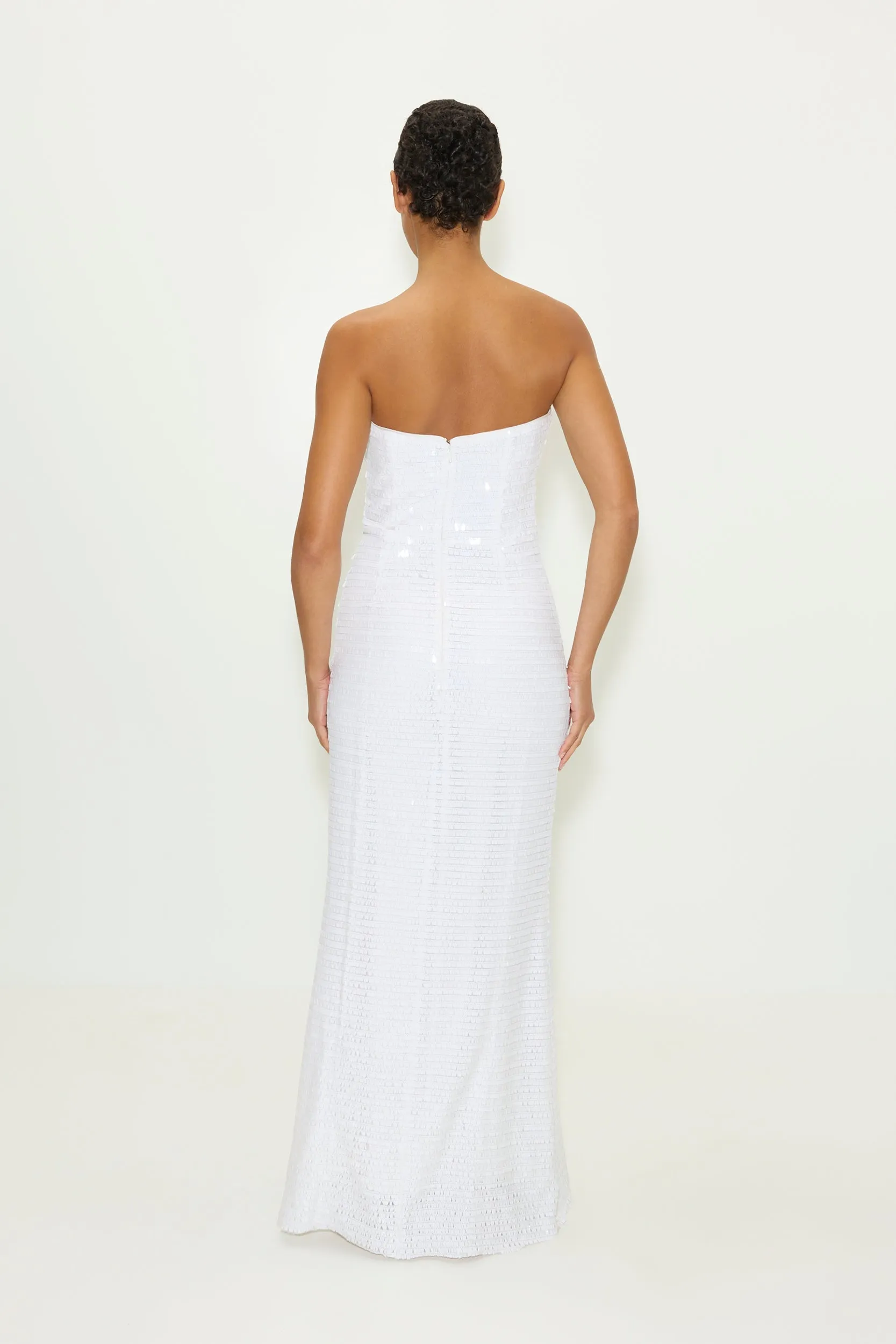 Sculpty Strapless Piano Sequin Dress in Macadamia sold by Simon Miller product image thumbnail 5