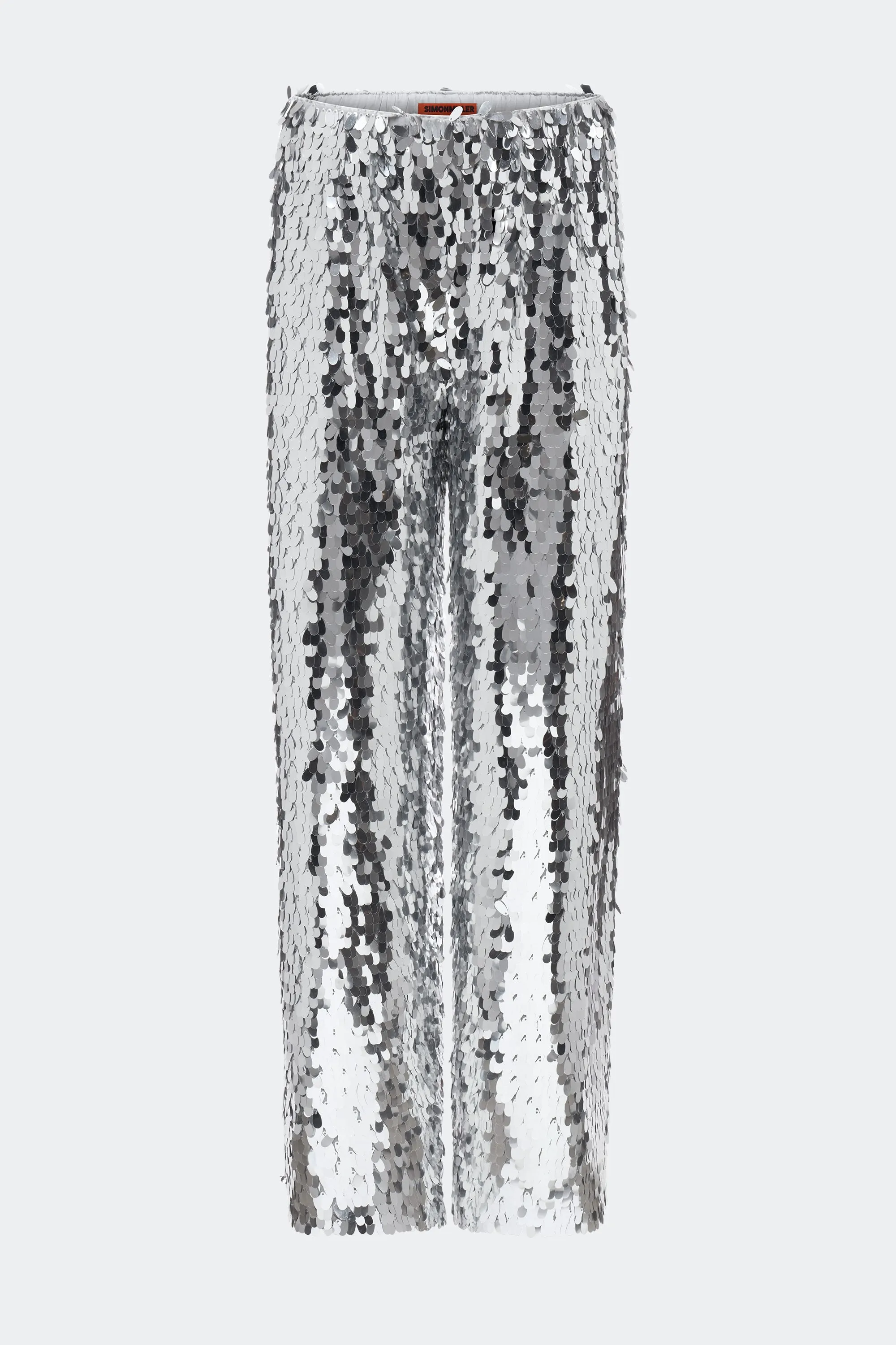 Nella Sequin Wide Leg Pant In Satellite Silver sold by Simon Miller