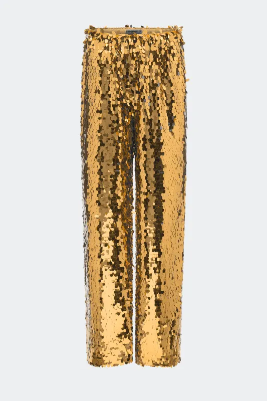 Nella Sequin Wide Leg Pant In Star Gold sold by Simon Miller