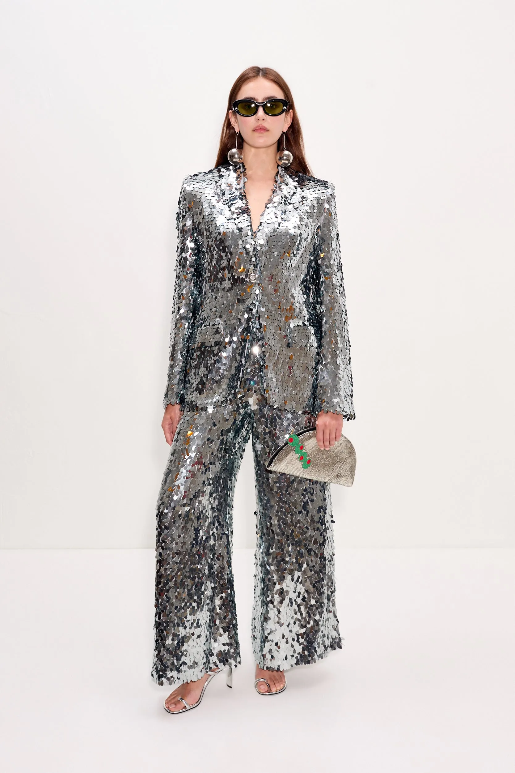 Leon Sequin Blazer In Satellite Silver sold by Simon Miller product image thumbnail 4