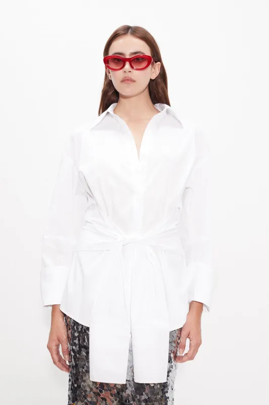 Inna Poplin Top in Macadamia sold by Simon Miller