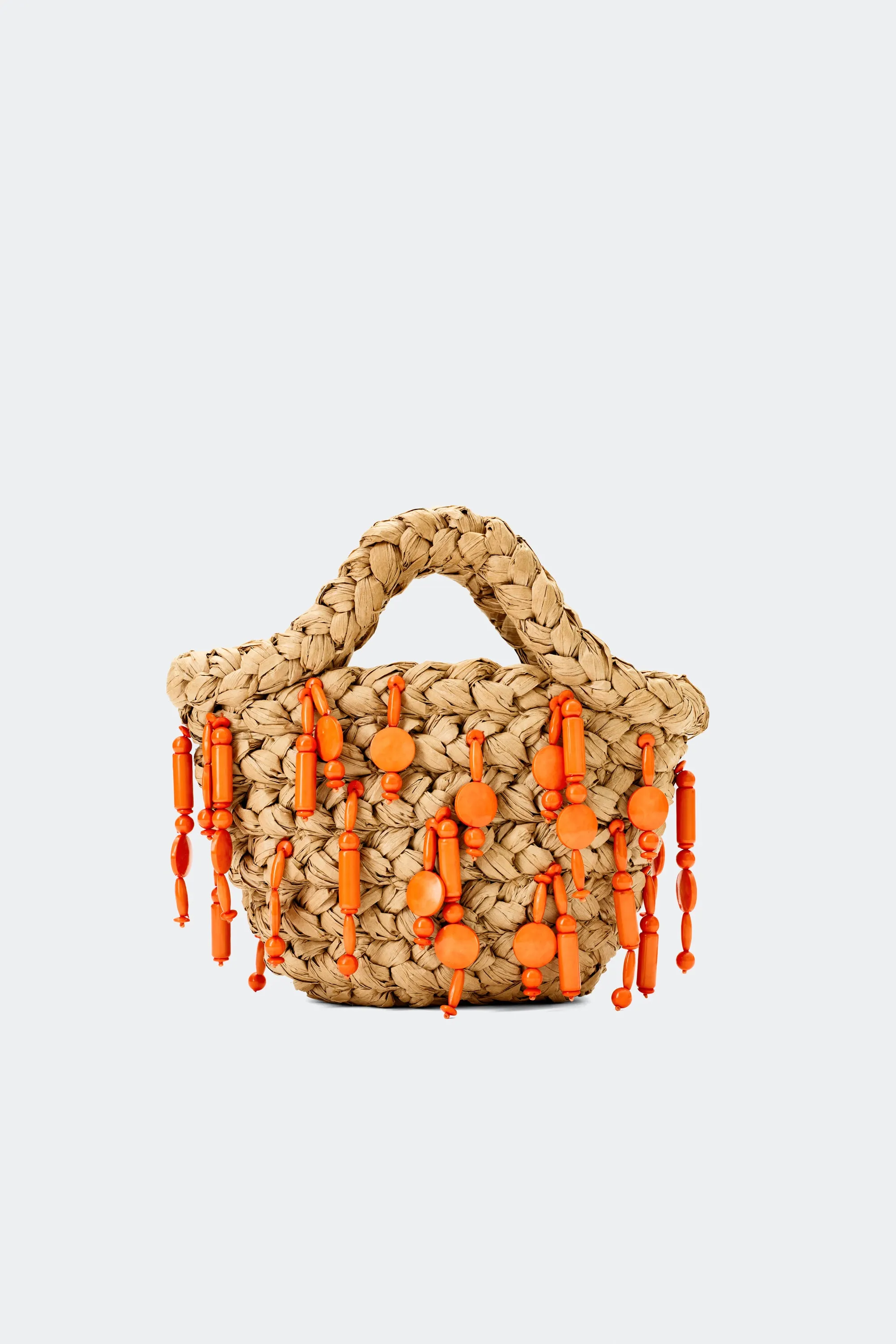 Beaded Shelly Bag In Natural/Orange sold by Simon Miller