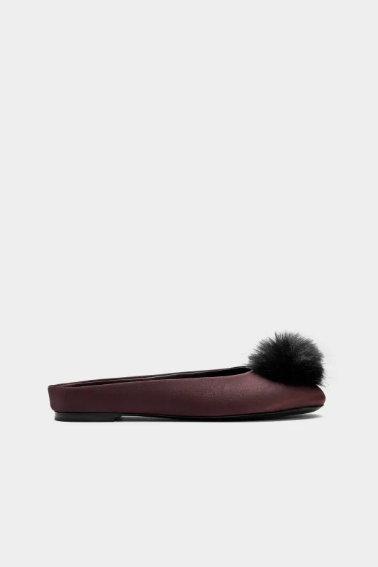 Pom Pom Riad Mule In Espresso sold by Simon Miller