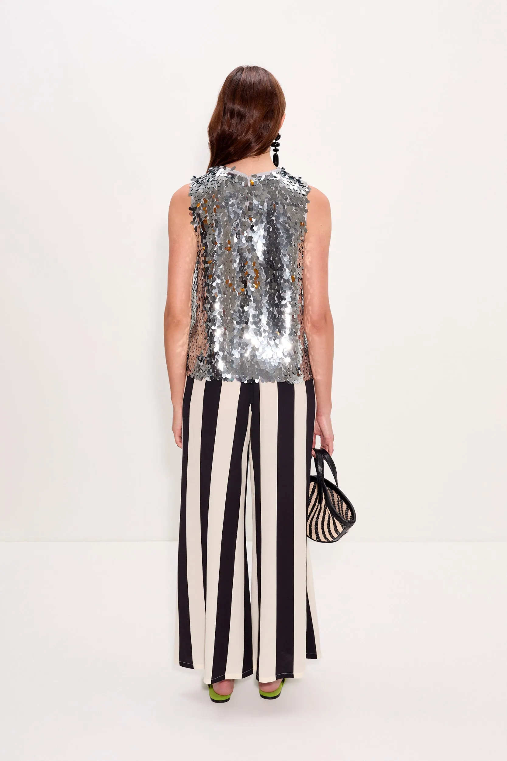Nella Wide Leg Pant In Black/White Stripe sold by Simon Miller product image thumbnail 4