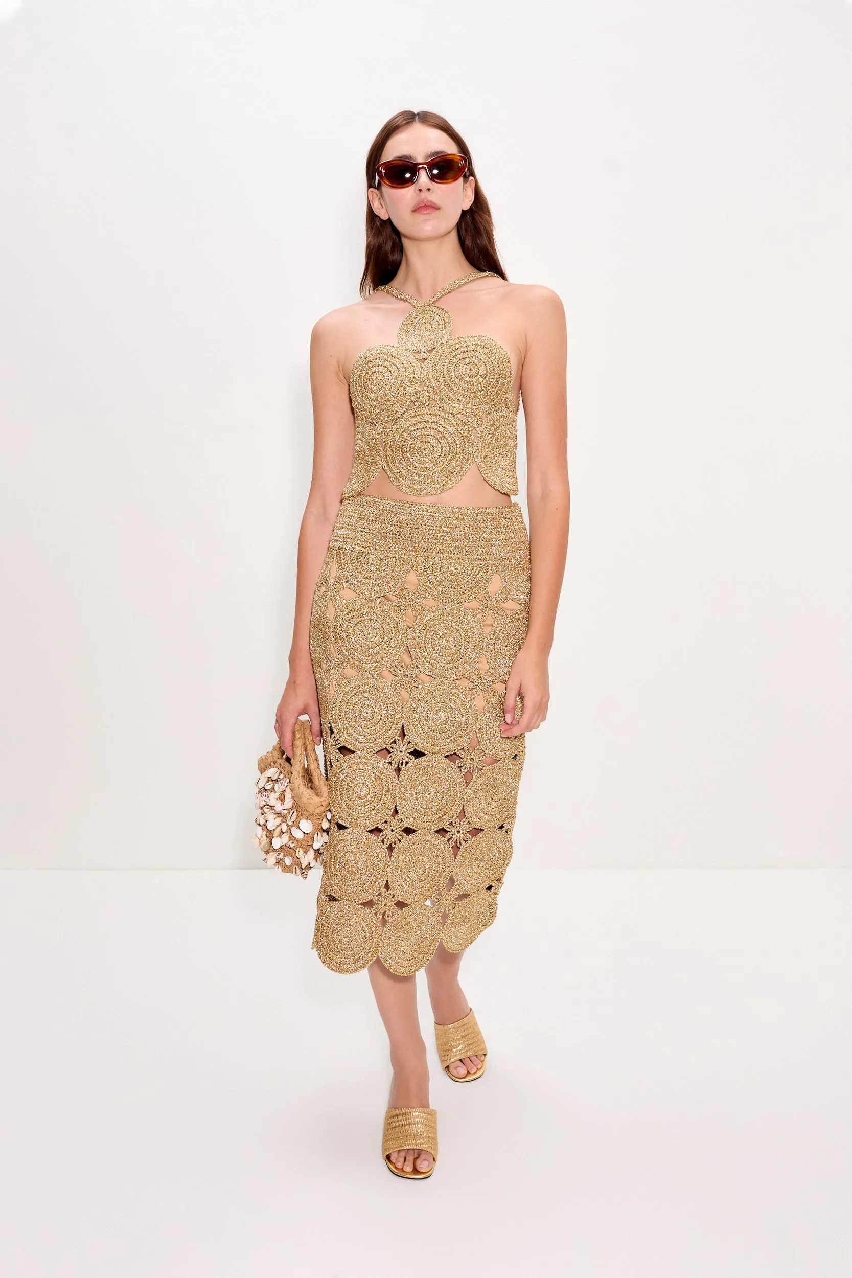 Beep Beep Midi Skirt In Star Gold sold by Simon Miller product image thumbnail 3