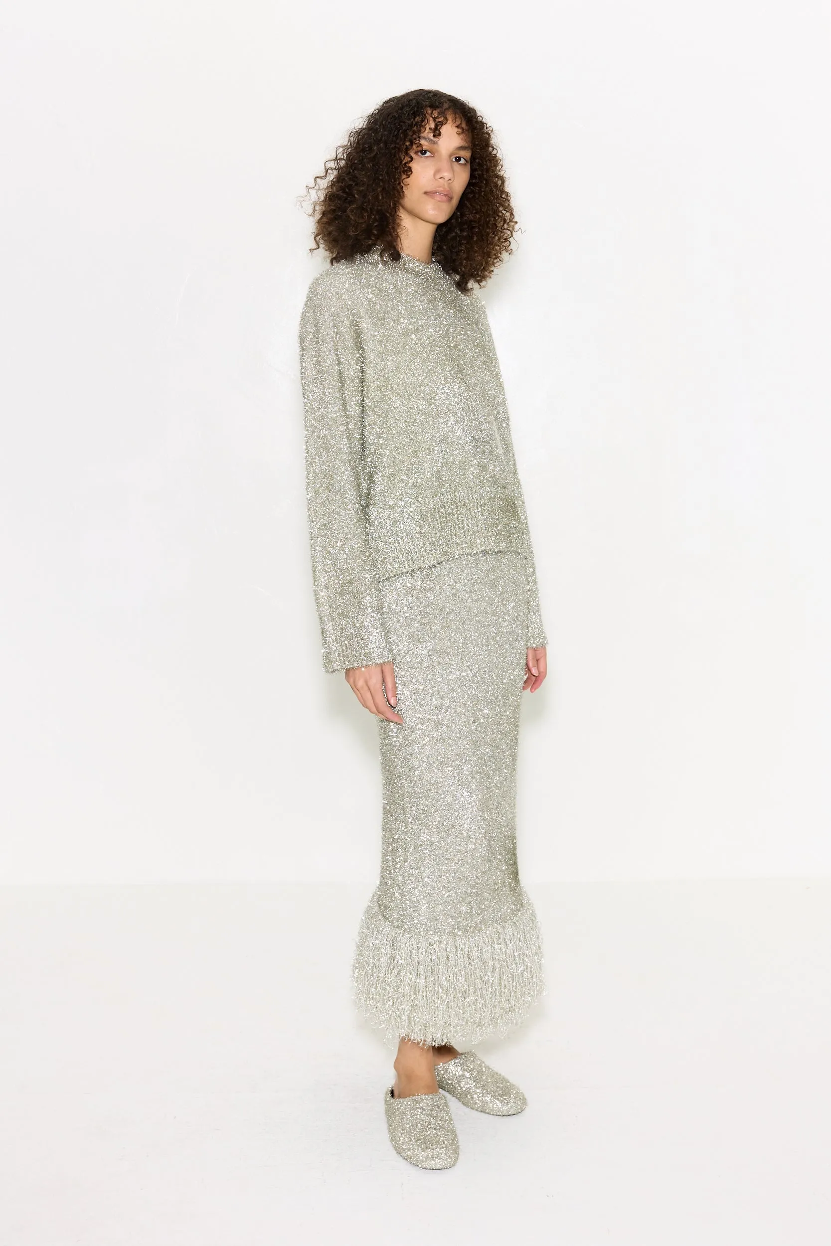 Cher Tinsel Sweater In Satellite Silver sold by Simon Miller product image thumbnail 3