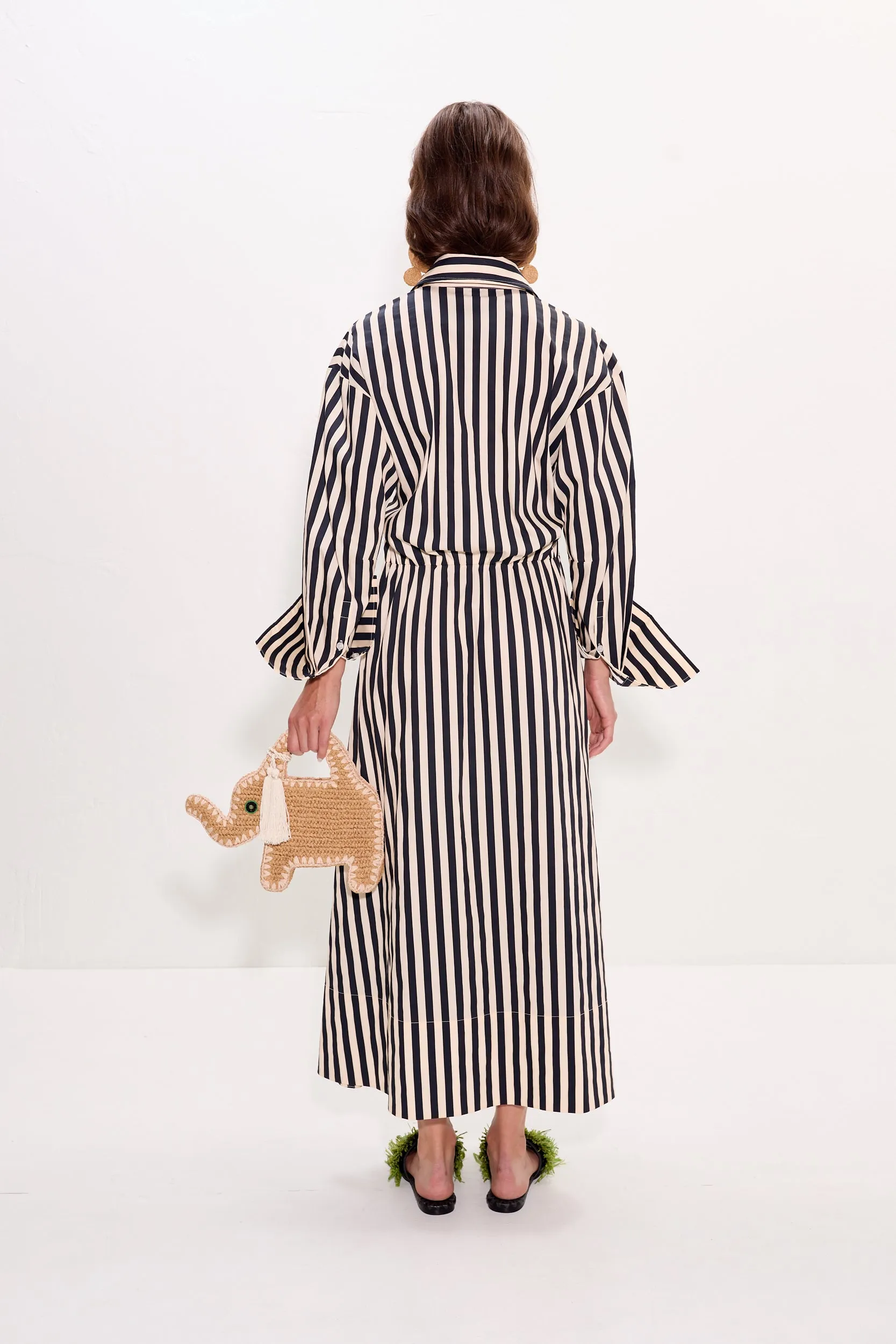Inna Poplin Maxi Dress In Black/White Stripe sold by Simon Miller product image thumbnail 3
