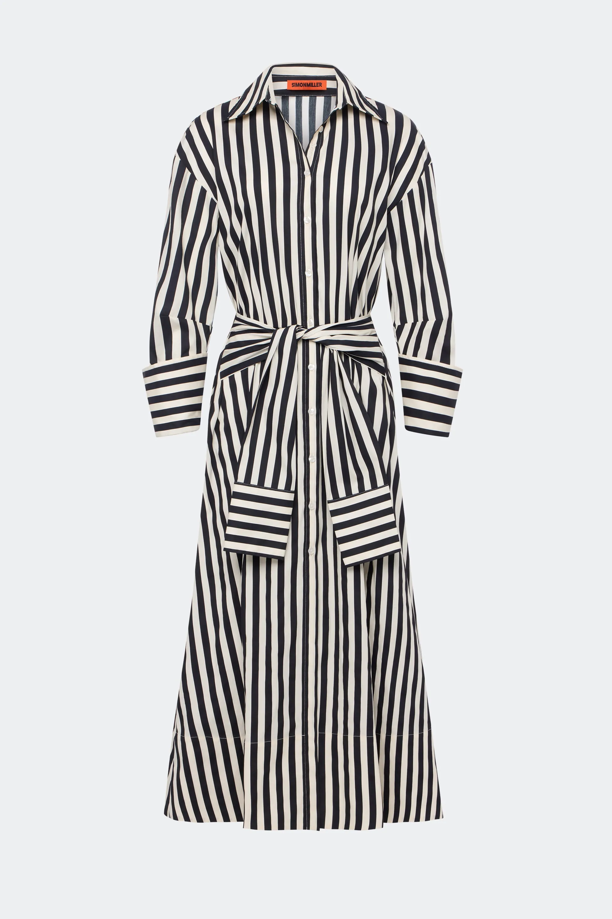 Inna Poplin Maxi Dress In Black/White Stripe sold by Simon Miller product image thumbnail 4