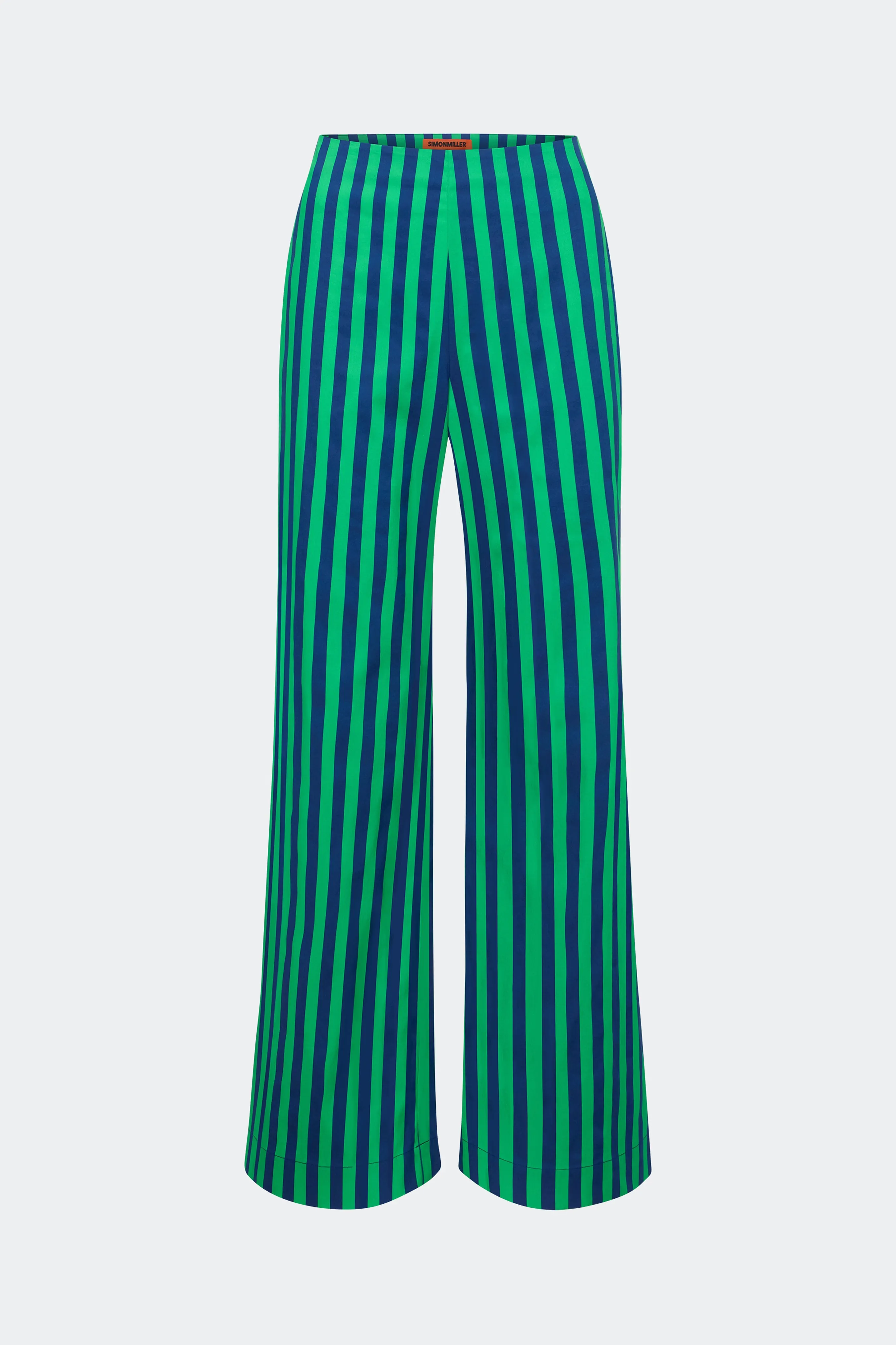 Pia Poplin Pant In Navy/Grass Green sold by Simon Miller