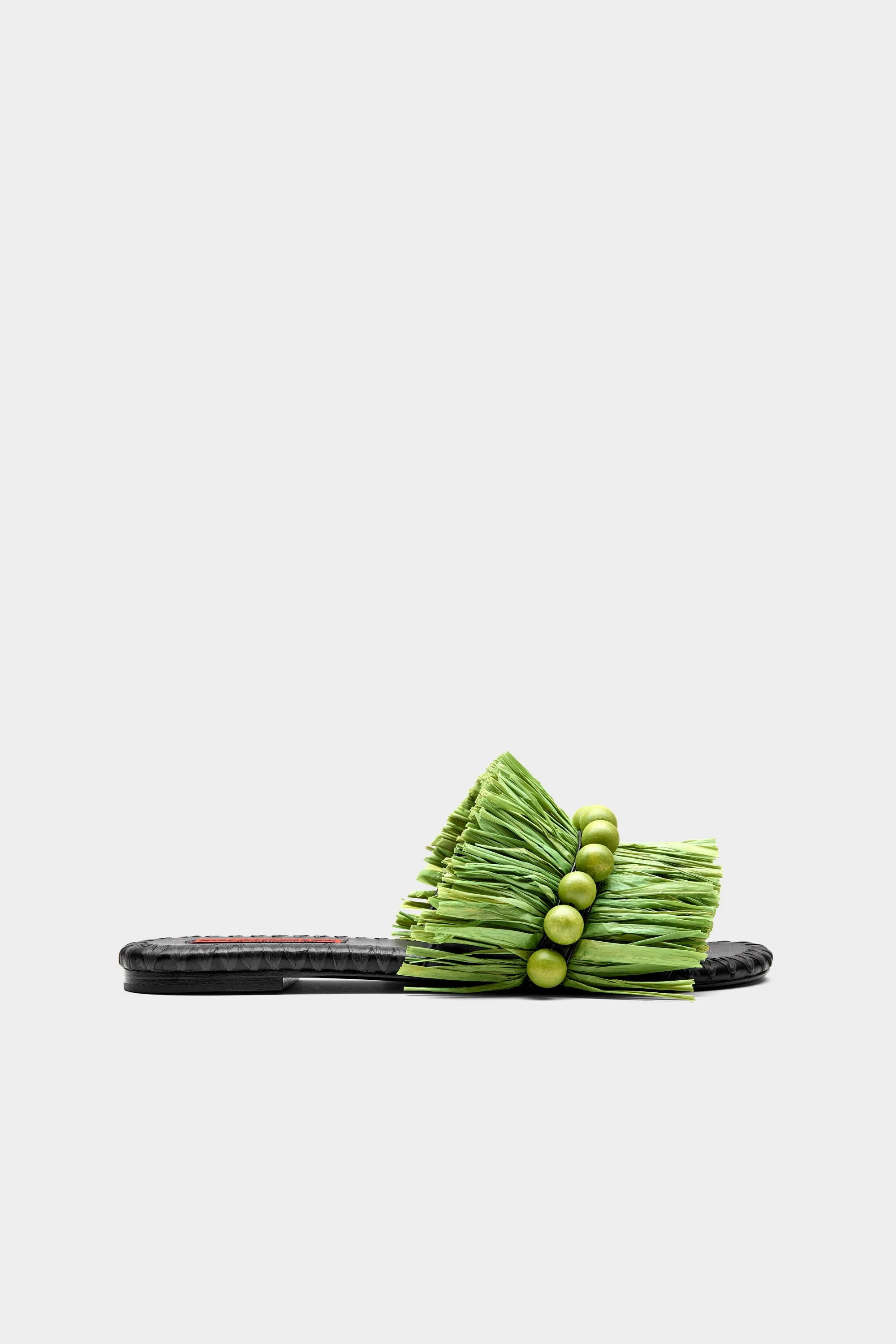 Island Fringe Salerno Sandal In Moss Green/Black sold by Simon Miller