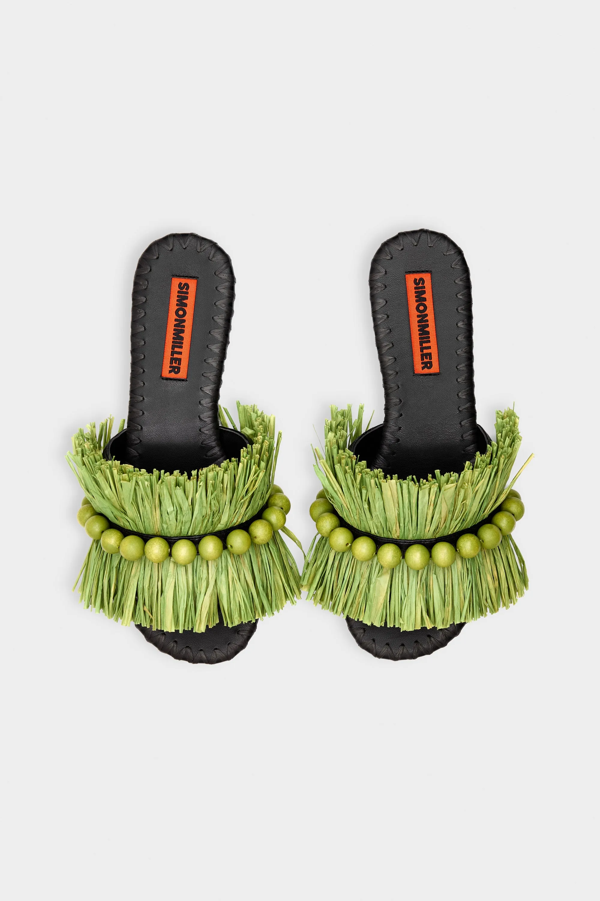 Island Fringe Salerno Sandal In Moss Green/Black sold by Simon Miller product image thumbnail 2
