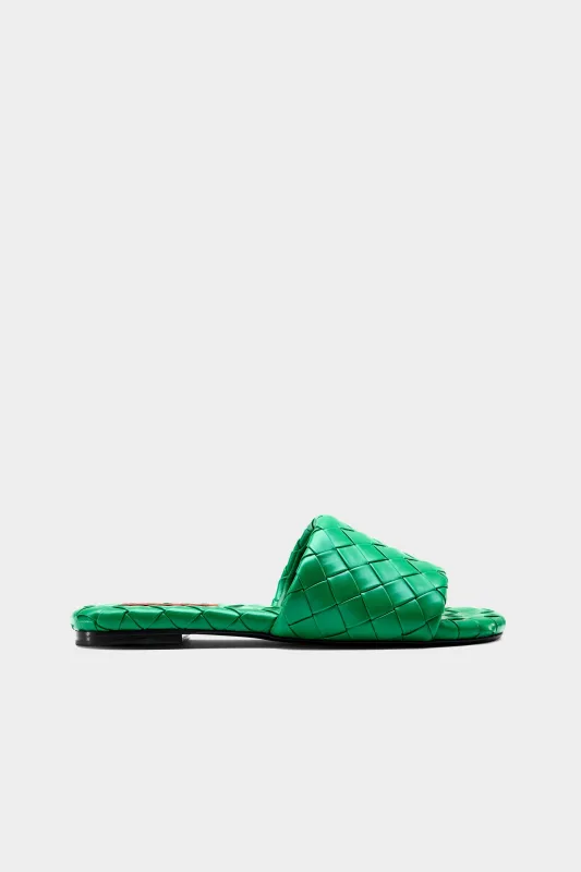 Woven Salerno Sandal In Gummy Green sold by Simon Miller