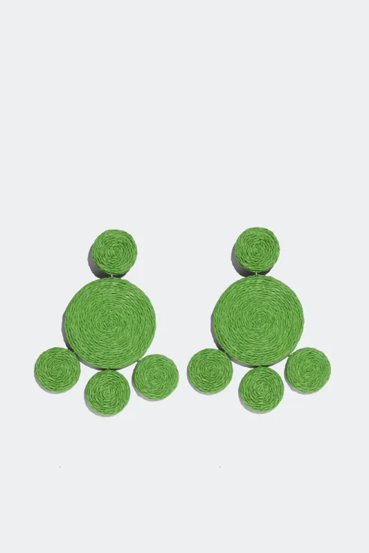 Raffia Deco Earring in Gummy Green made by Simon Miller