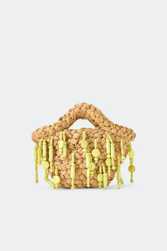 Beaded Shelly Bag in Natural/Lime sold by Simon Miller