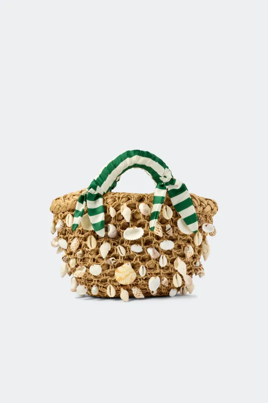 Shelly Bag in Natural/Green Stripe sold by Simon Miller