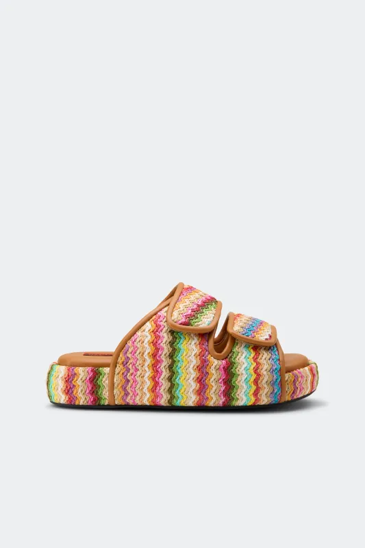 Raffia Cro Slide in Tropical Twist sold by Simon Miller