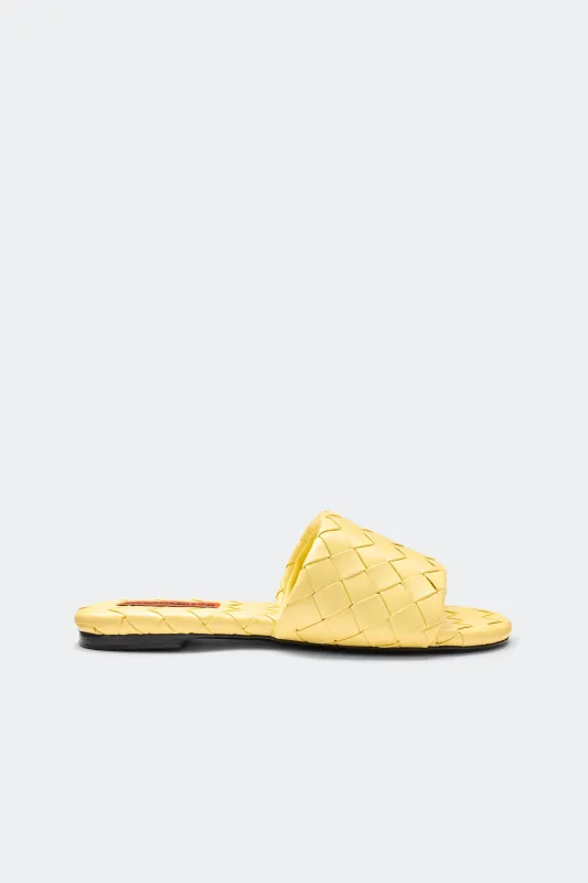 Woven Salerno Sandal in Butter sold by Simon Miller