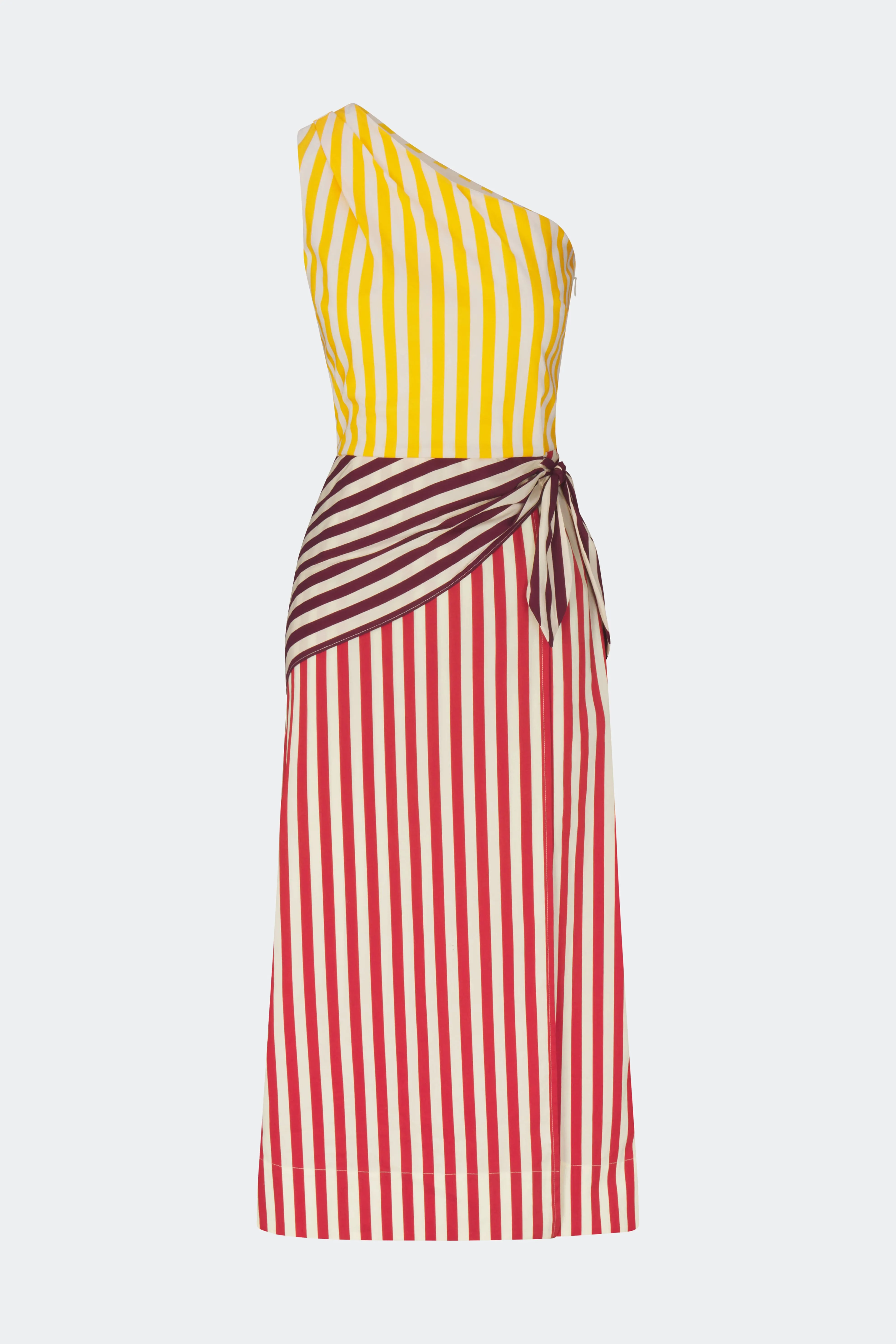 Belem Poplin Midi Dress in Red Stripe Combo sold by Simon Miller product image thumbnail 2