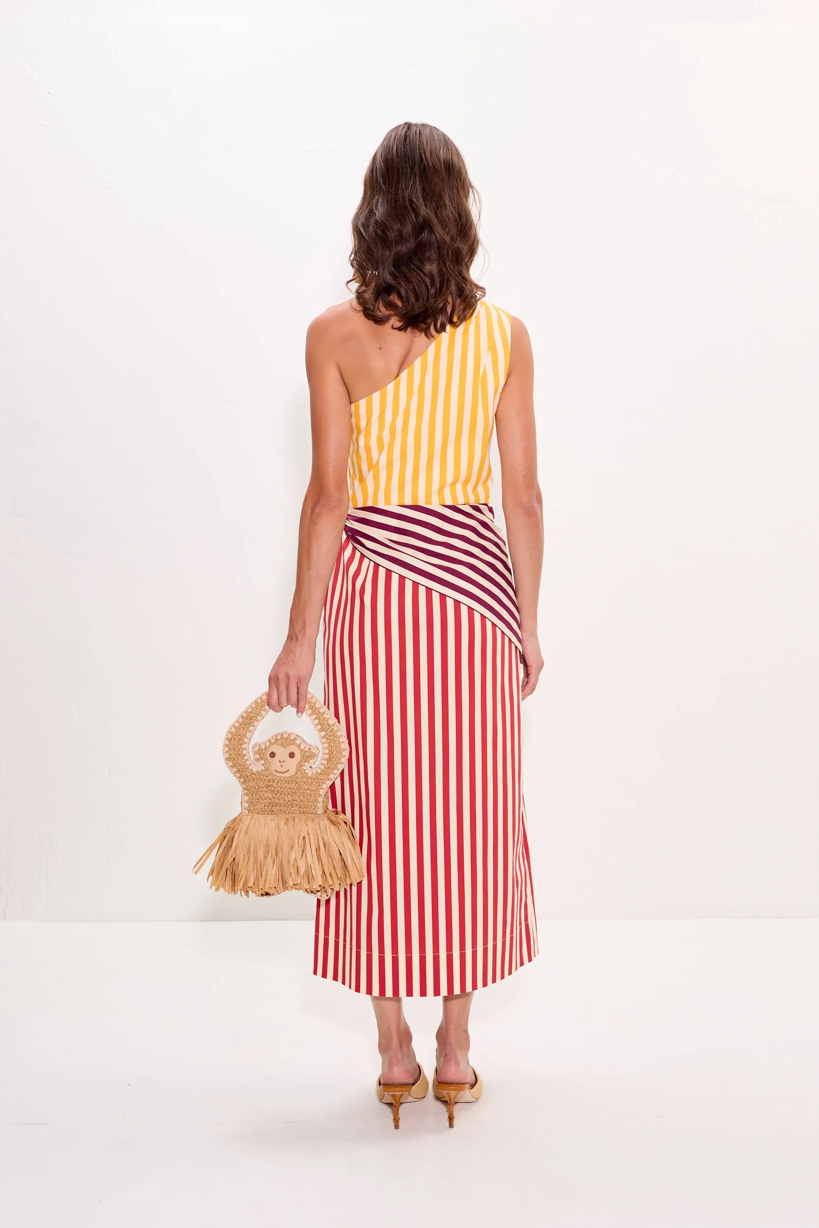 Belem Poplin Midi Dress in Red Stripe Combo sold by Simon Miller product image thumbnail 5