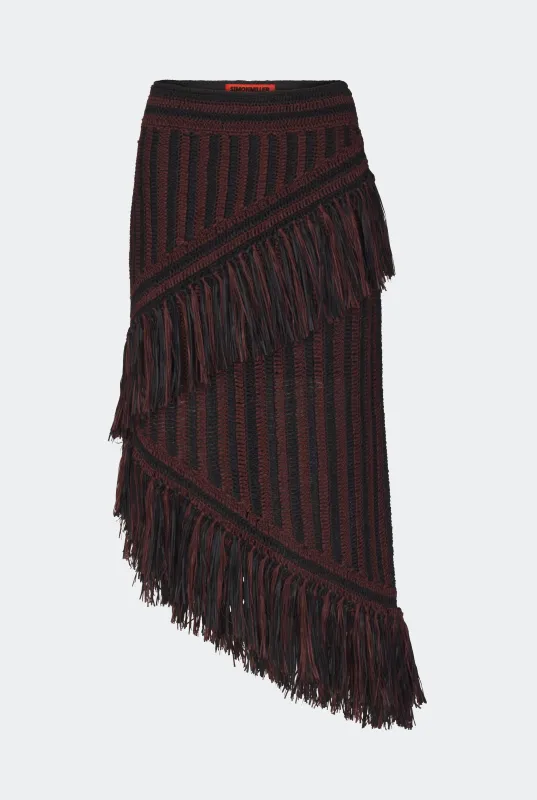 Beja Midi Skirt in Choco Brown/Black Combo made by Simon Miller