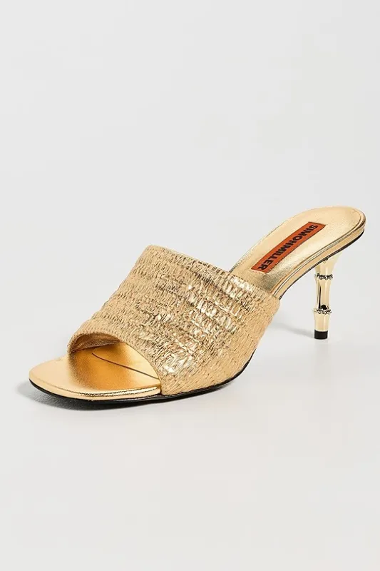 Playa Bamboo Heel in GOLD/NATURAL sold by Simon Miller