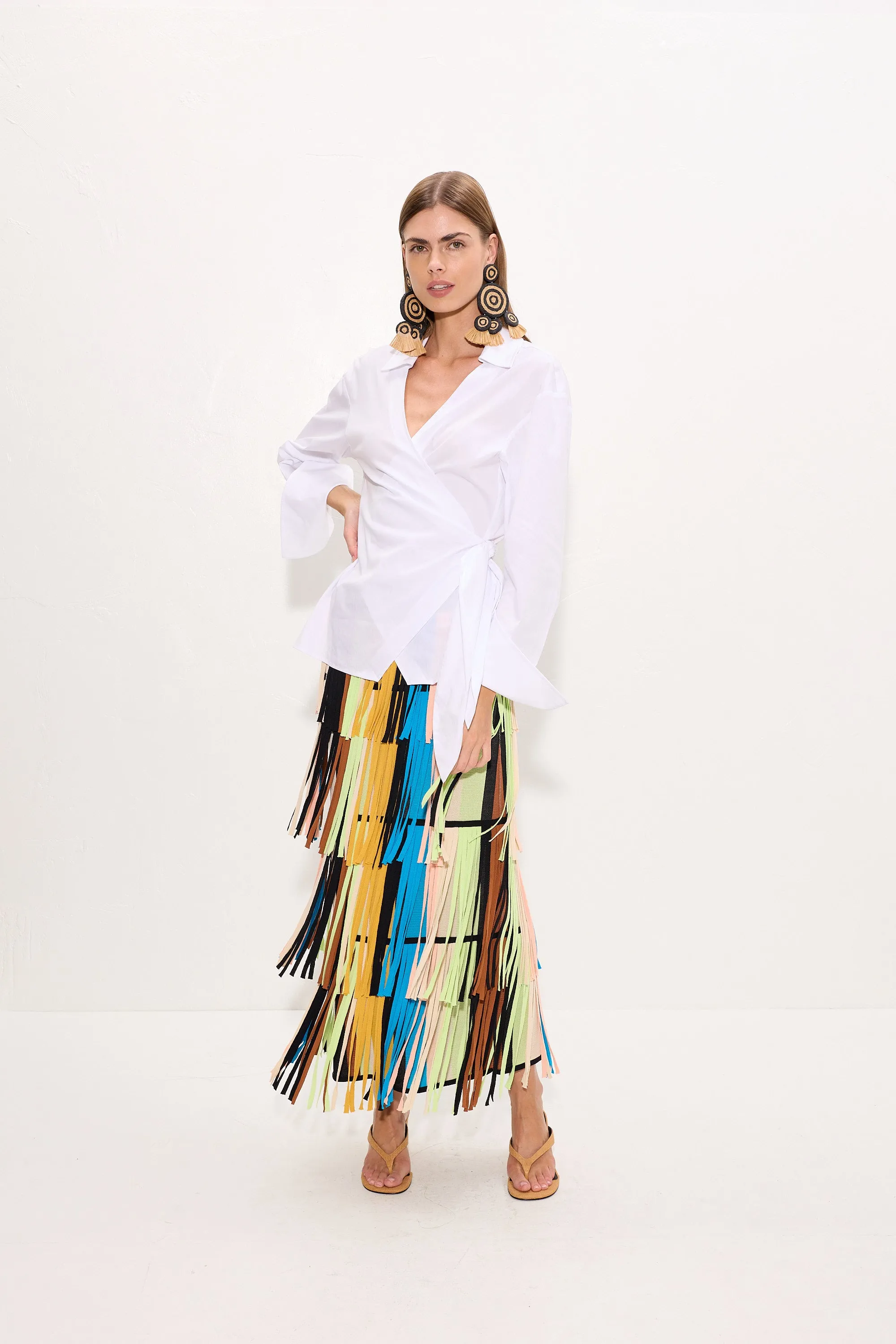 Anya Poplin Wrap Top In Macadamia sold by Simon Miller product image thumbnail 4