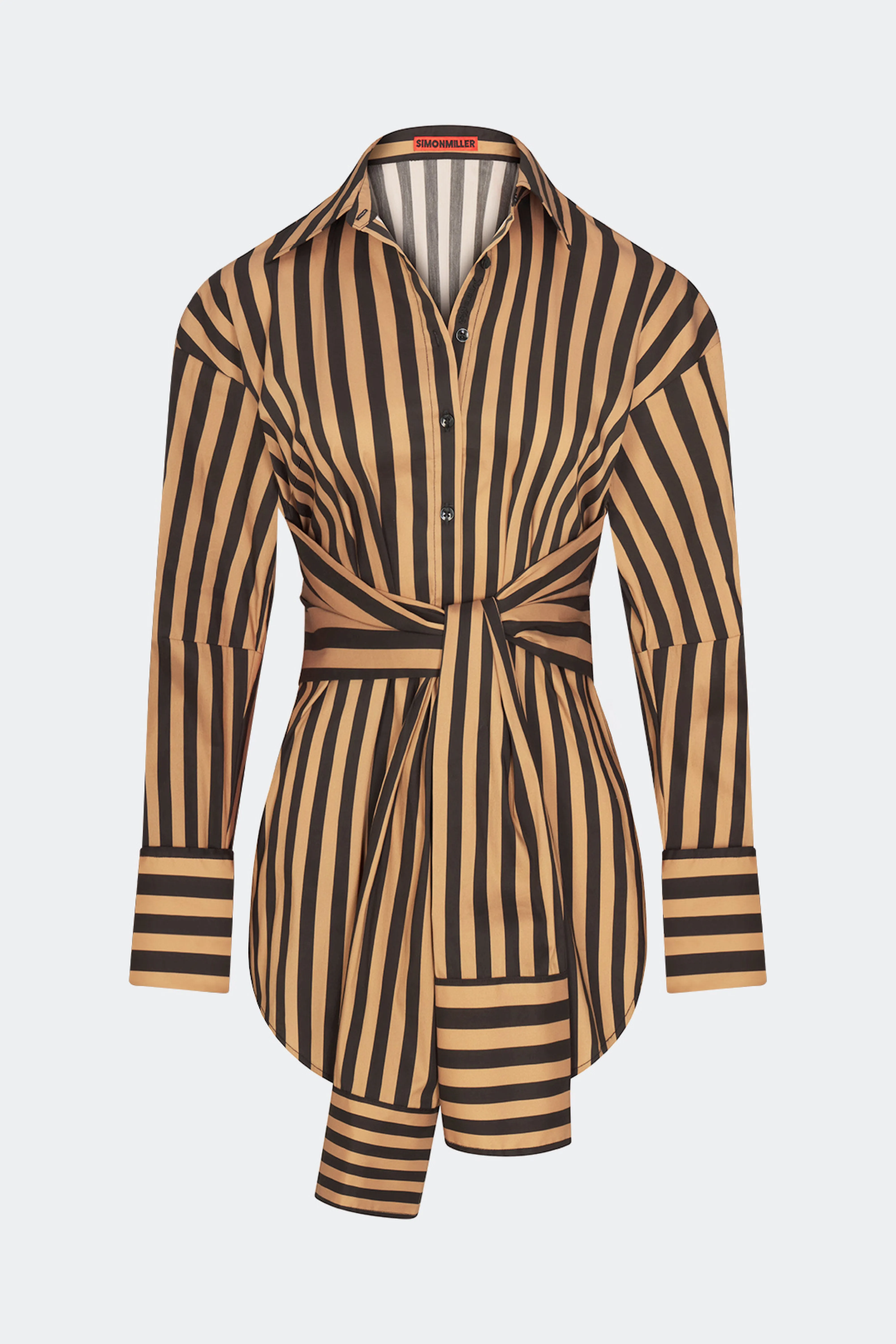 Inna Poplin Top In Black/Tan Stripe sold by Simon Miller product image thumbnail 2