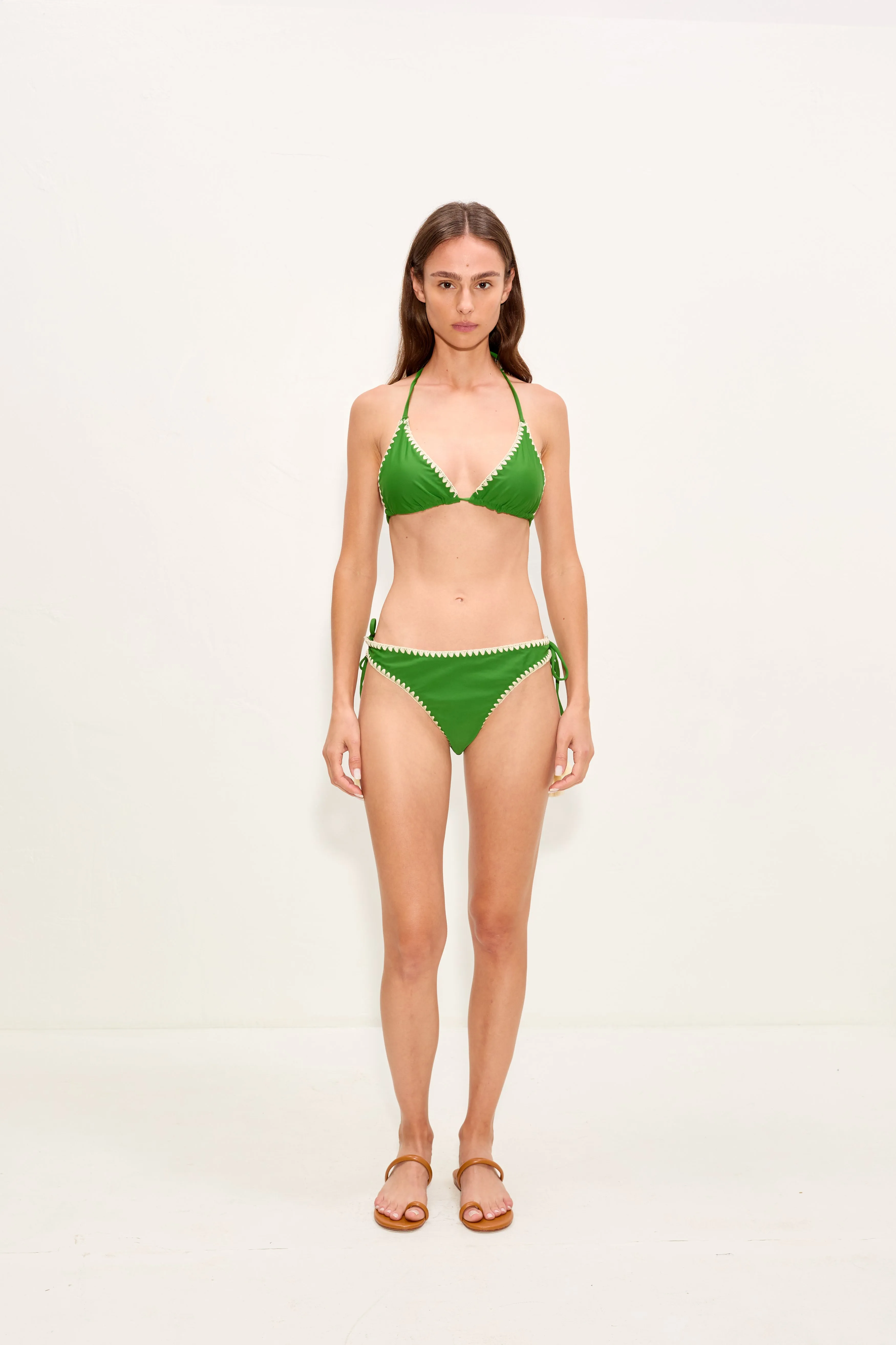 Bwai Embroidered Bikini Bottom In Grass Green sold by Simon Miller product image thumbnail 3