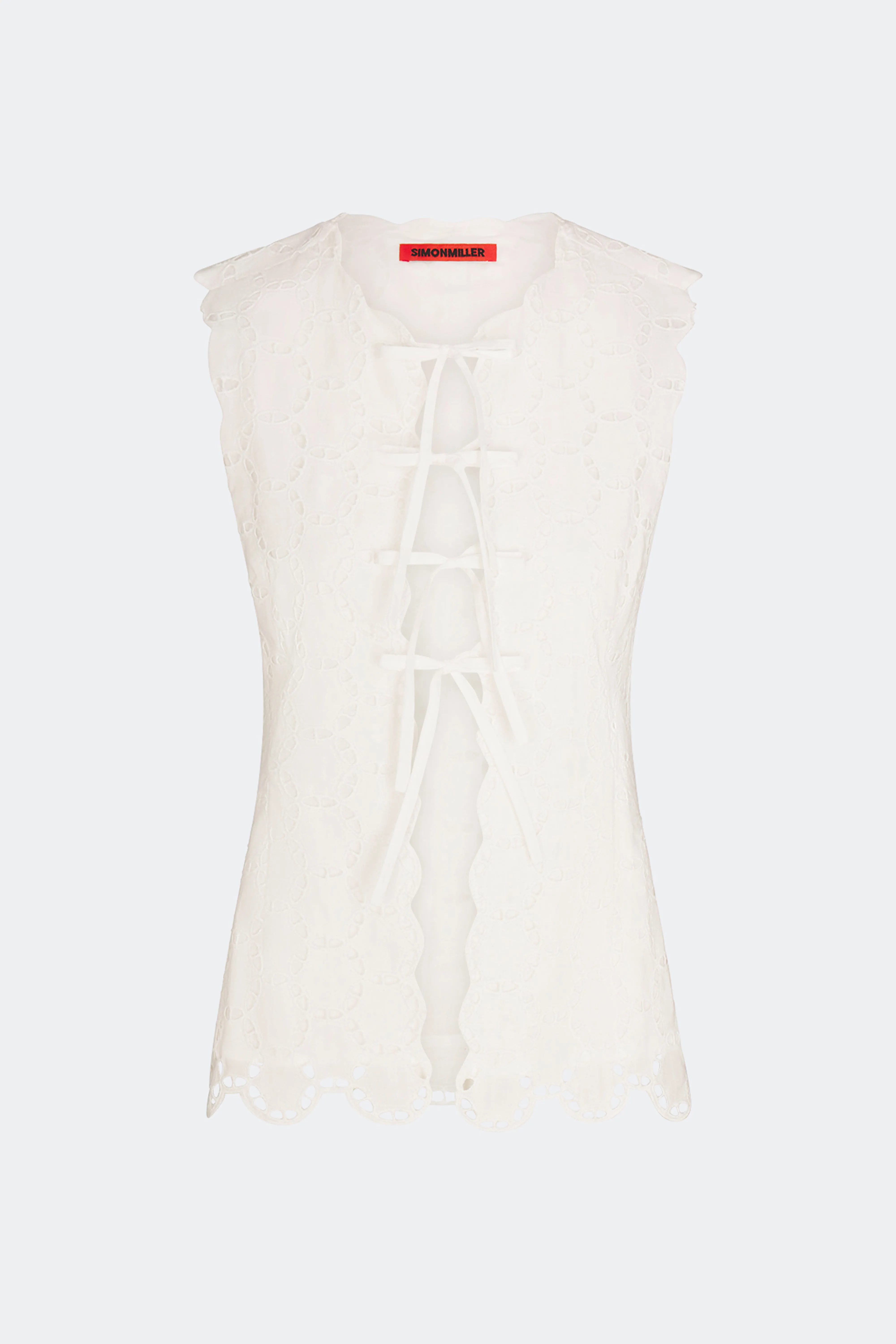 Delilah Eyelet Tie Top In Macadamia sold by Simon Miller product image thumbnail 2