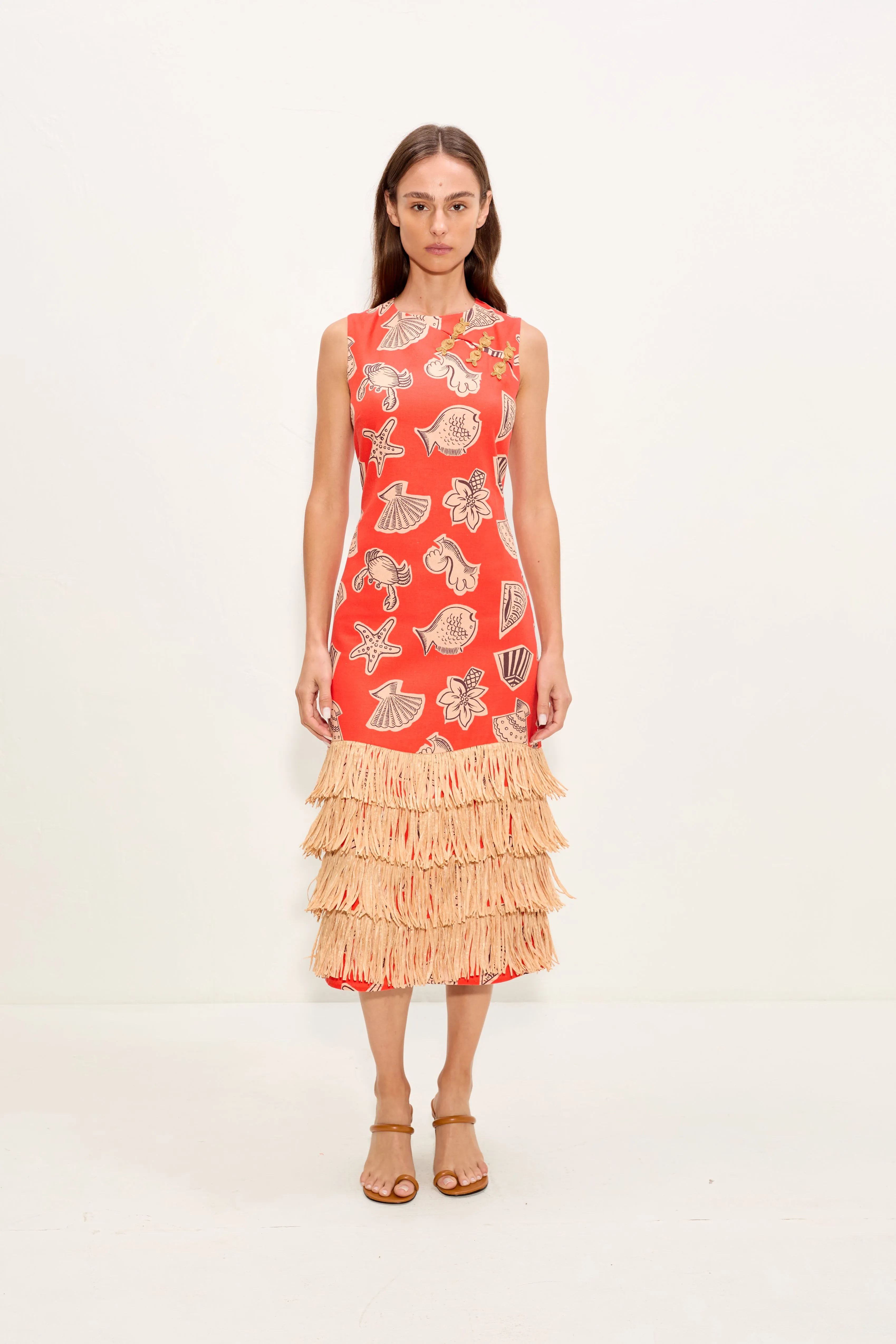 Jooni Linen Dress In Playful Sea Print sold by Simon Miller product image thumbnail 2