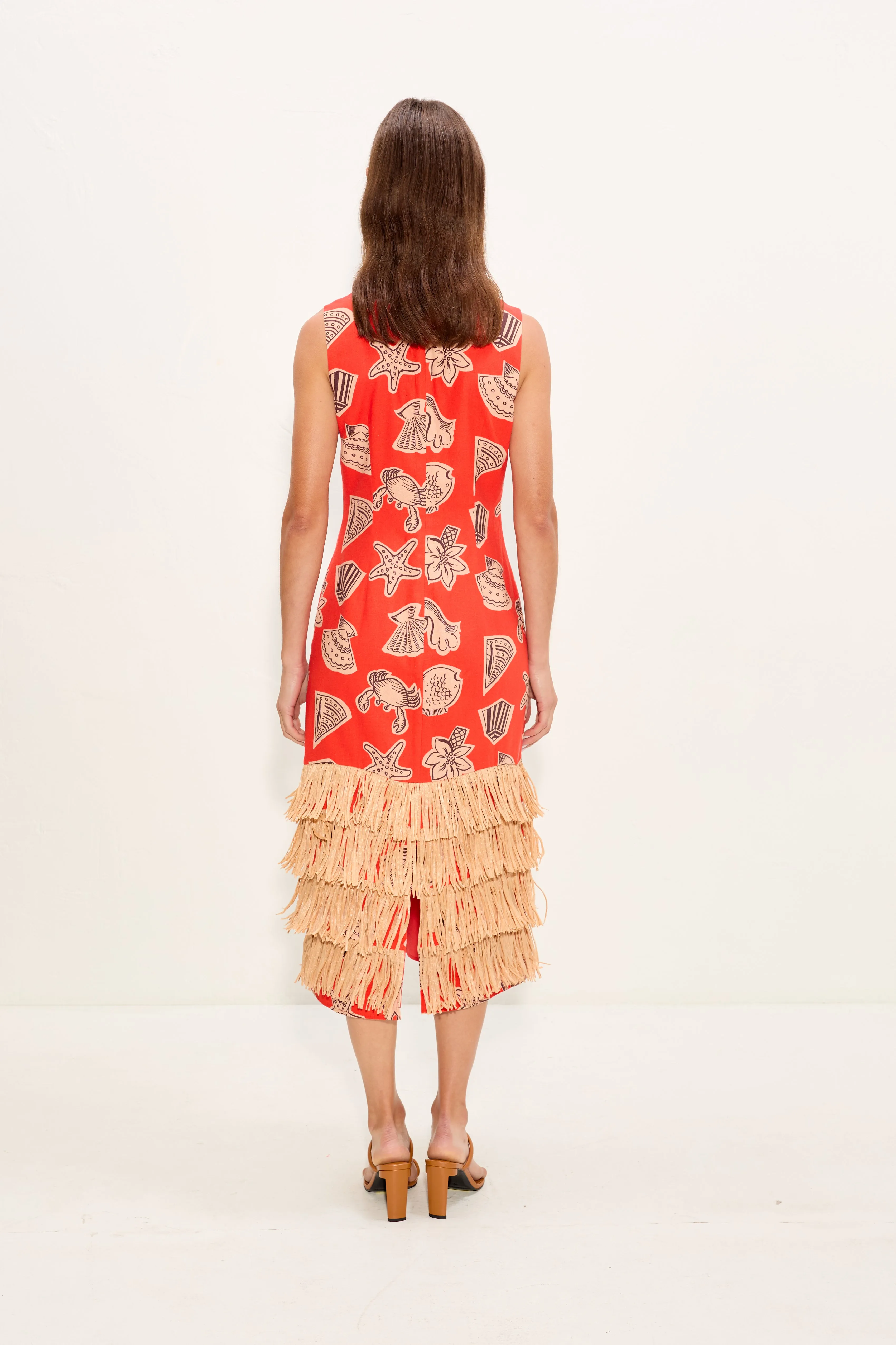 Jooni Linen Dress In Playful Sea Print sold by Simon Miller product image thumbnail 4