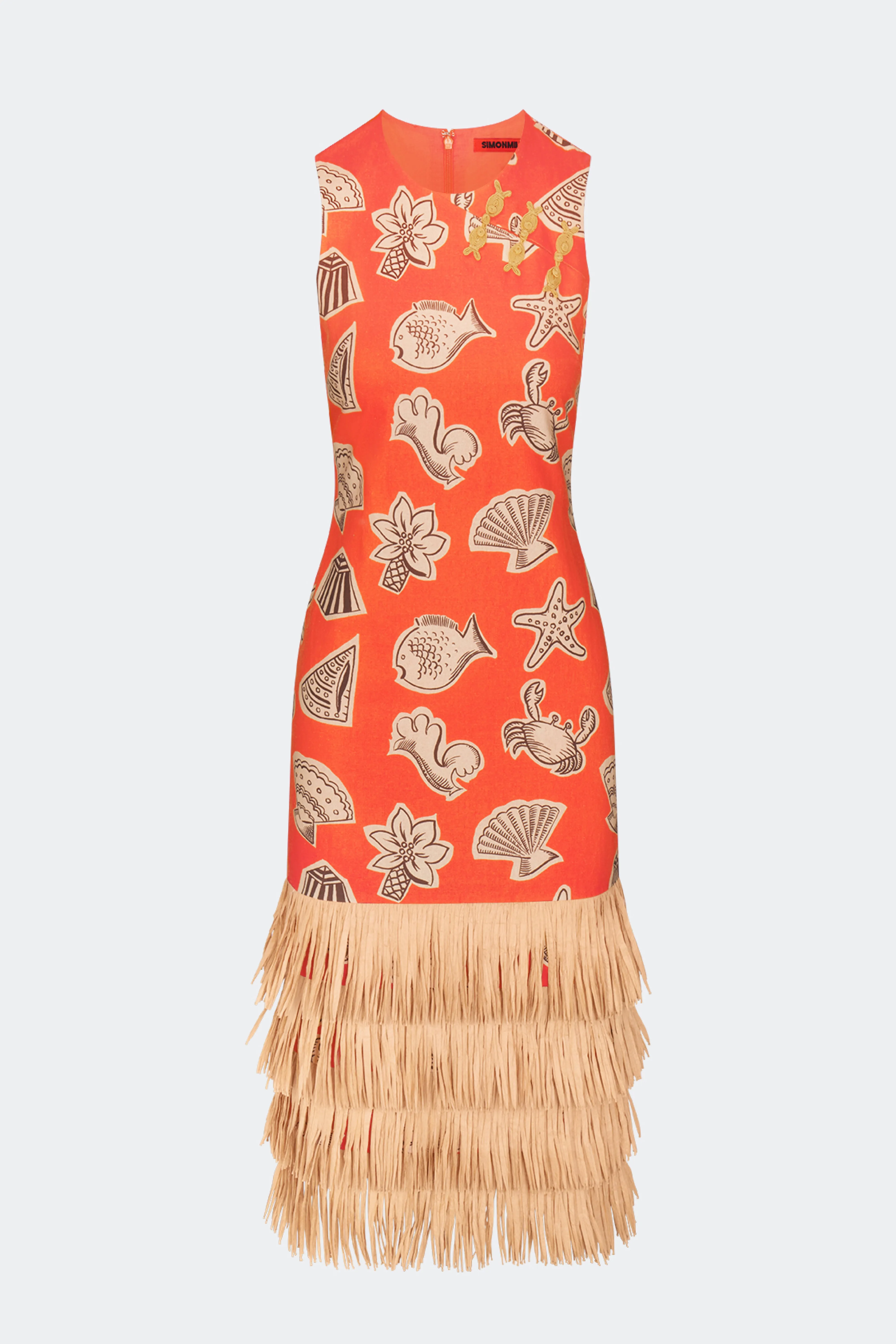 Jooni Linen Dress In Playful Sea Print sold by Simon Miller