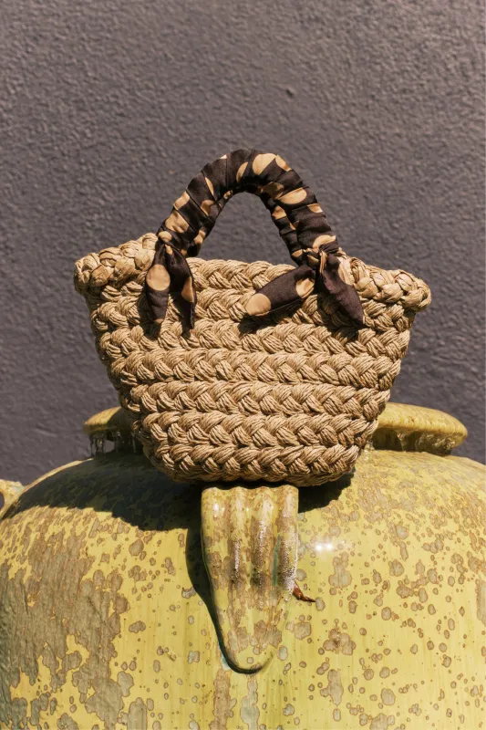 Twilly Basket Bag In Polka Dot/Natural made by Simon Miller